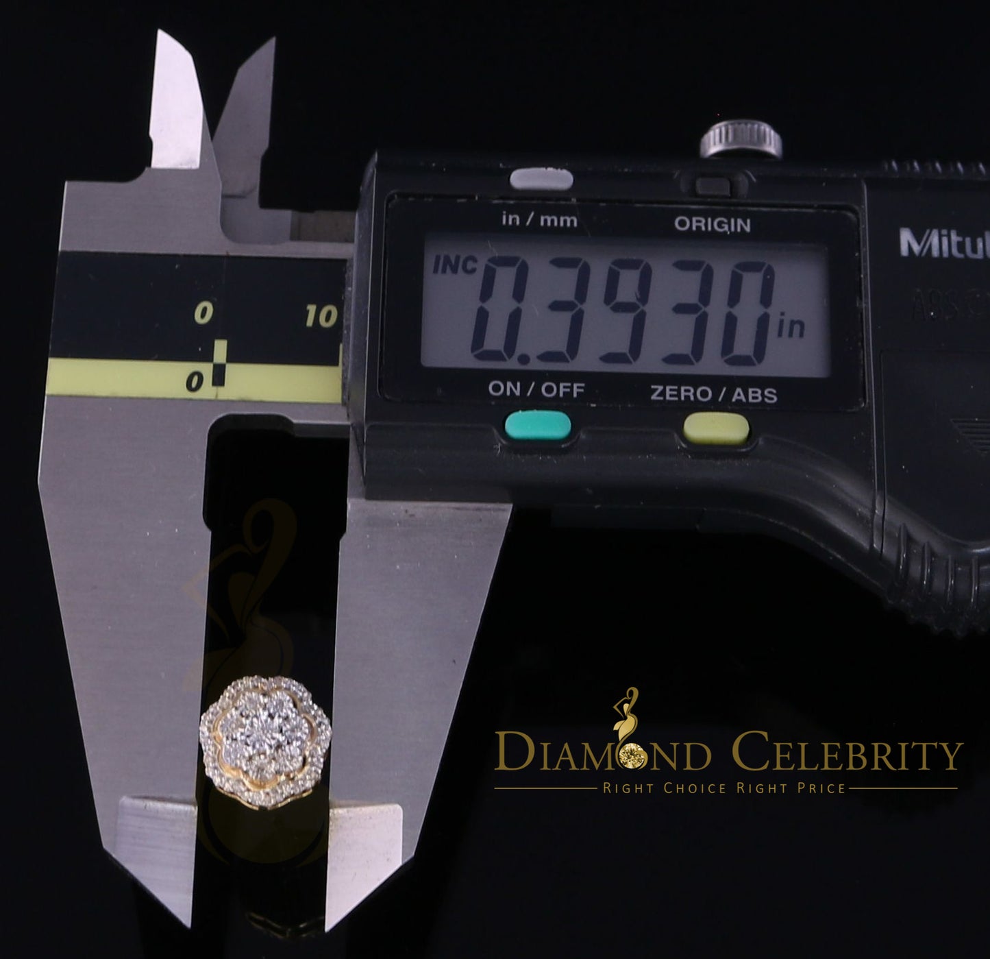 DiamondCelebritees10K Real Yellow Gold Real Diamond 0.25CT Men's/Women's Stud Micro Earring