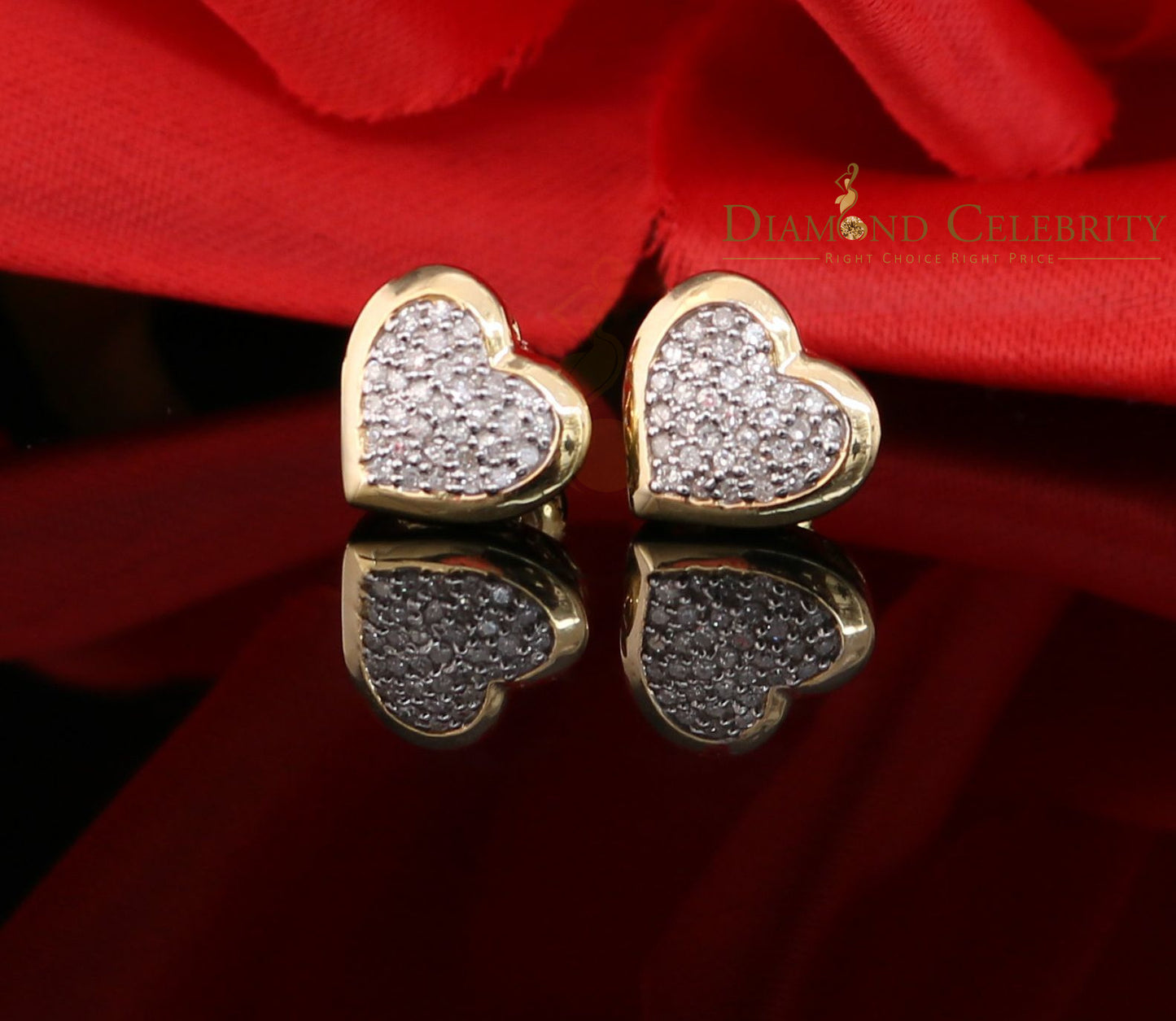 DiamondCelebritees10K Real Yellow Gold with 0.25CT Real Diamond Men's/Women's Stud Micro Earring