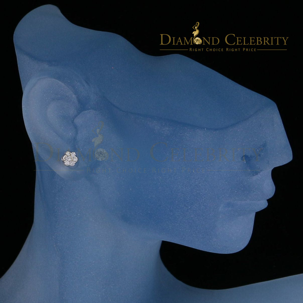 DiamondCelebritees 925 White Silver Sterling Hip Hop 1.14ct Cubic Zirconia Floral Women's Earrings