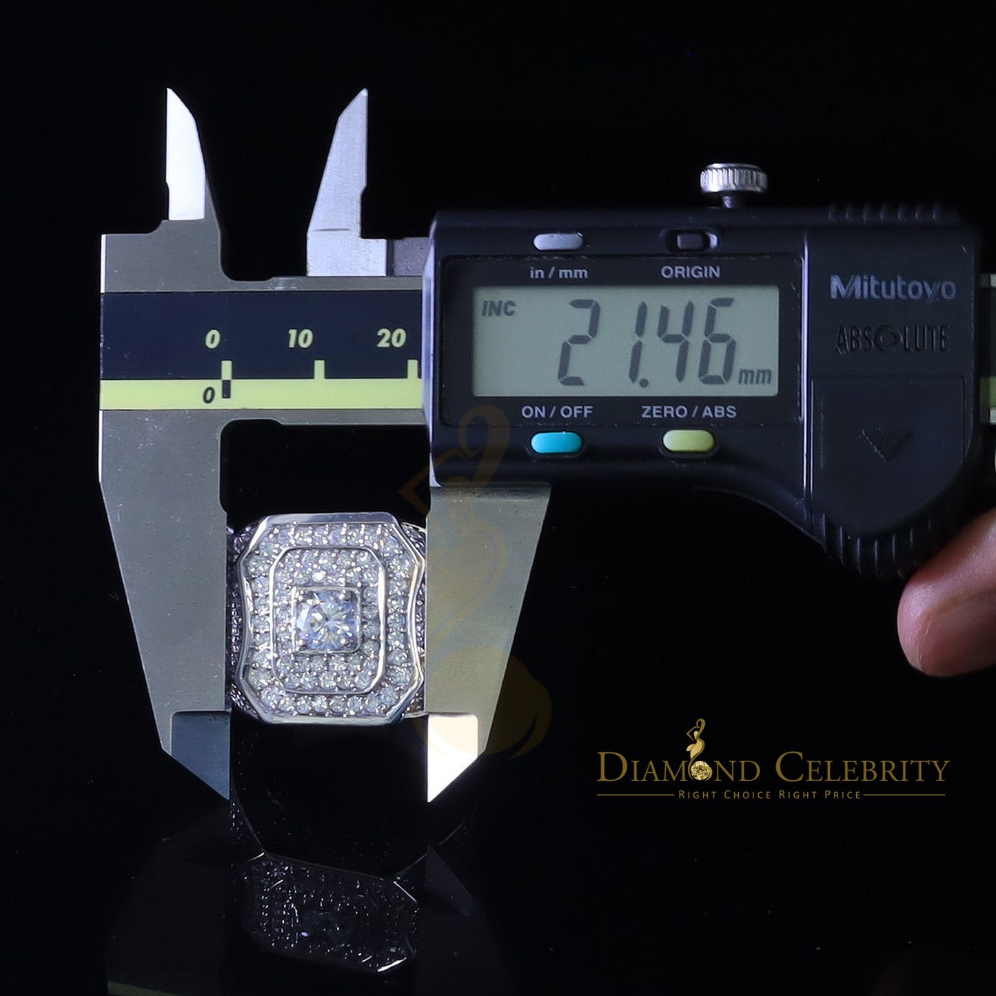 DiamondCelebritees 925 Silver White 14.00ct Cubic Zirconia Wide Band Men's Engagement Ring Size 10