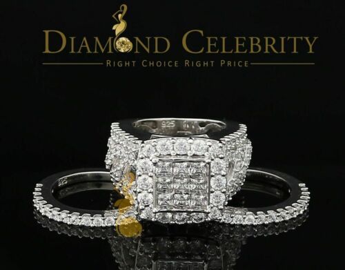DiamondCelebritees Sterling Silver Square Cubic Zirconia 10.92ct Wedding White Womens Ring SIZE 8