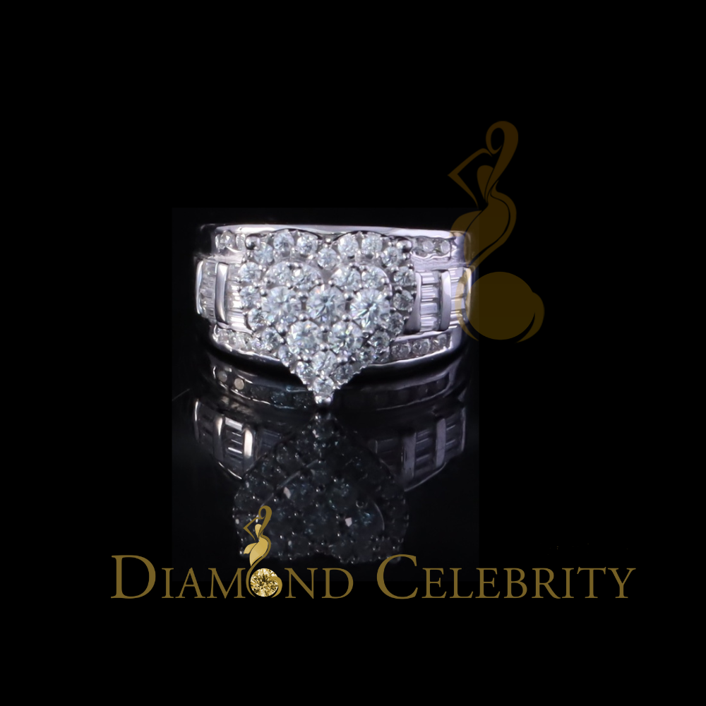 DiamondCelebritees Women's 925 White Silver 1.00ct VVS 'D' Moissanite Cinderella Heart Ring Size 7