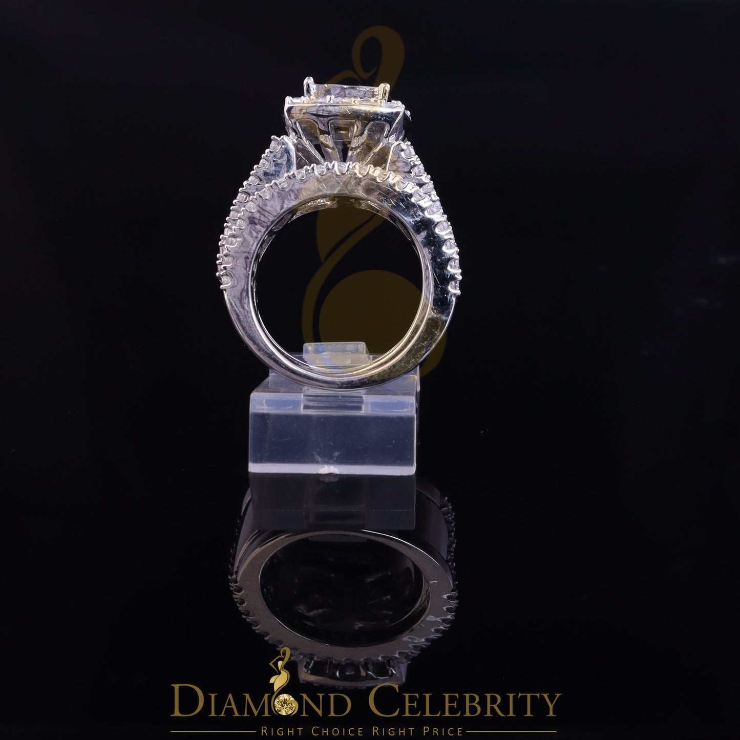 DiamondCelebritees 5.94ct Cubic Zirconia White 925 Sterling Silver Trio Engagement Womens Ring SZ 7