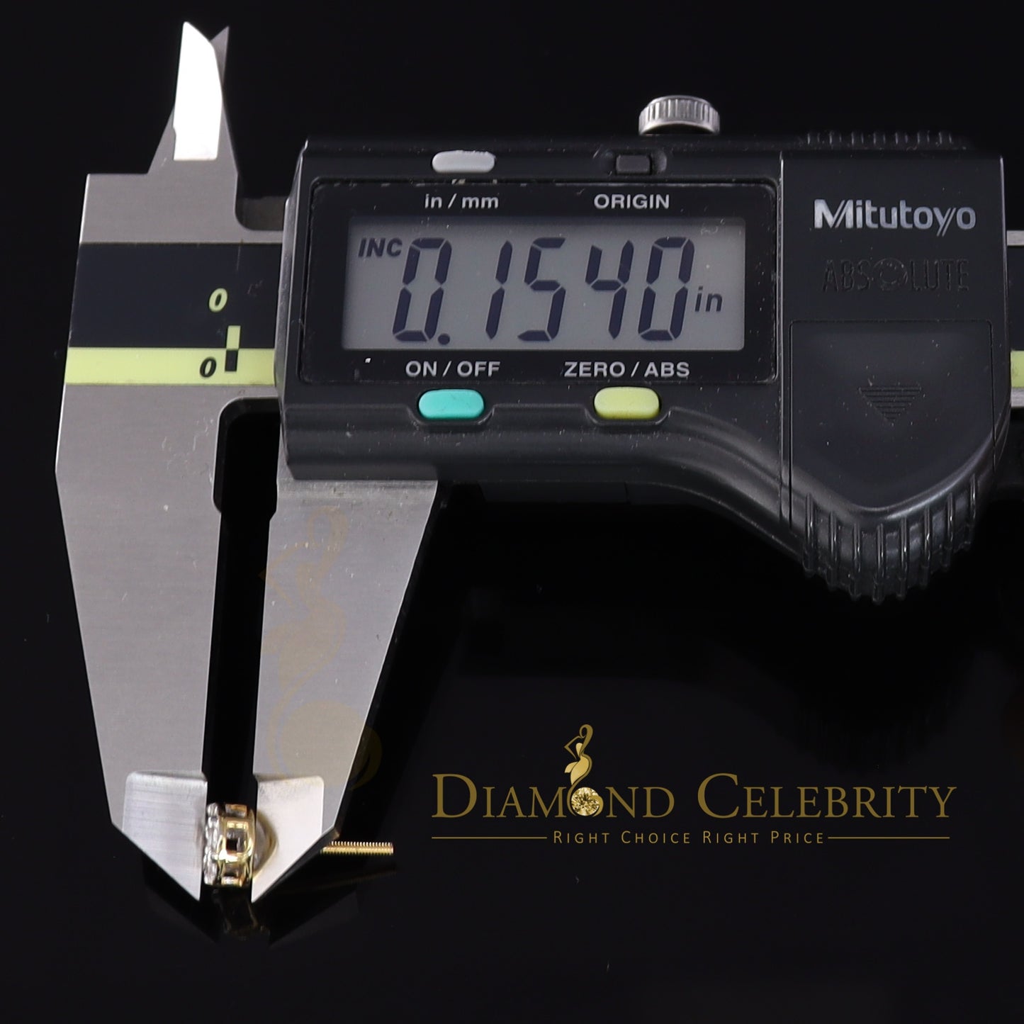 DiamondCelebritees 0.50 CT Real Diamond with 10K Real Yellow Gold with Round Stud Earrings