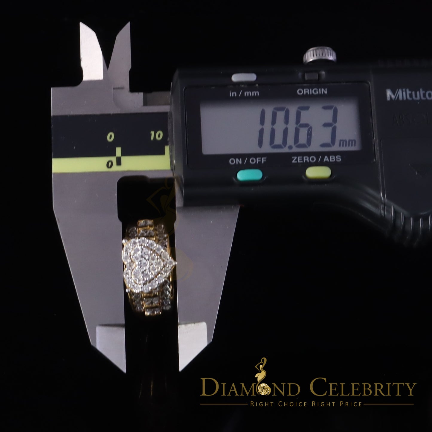 DiamondCelebritees Cinderella Real Diamond 0.25ct Heart Ring SZ7 Real 925 Yellow Silver for Women