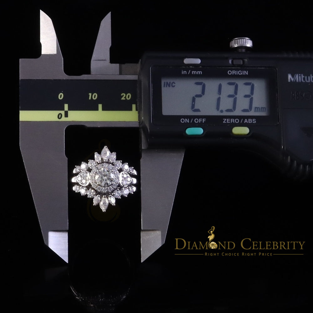 DiamondCelebritees 925 White Silver Moissanite 2.00ctVVS D Solitaire Enhancer Guard Wrap Rings