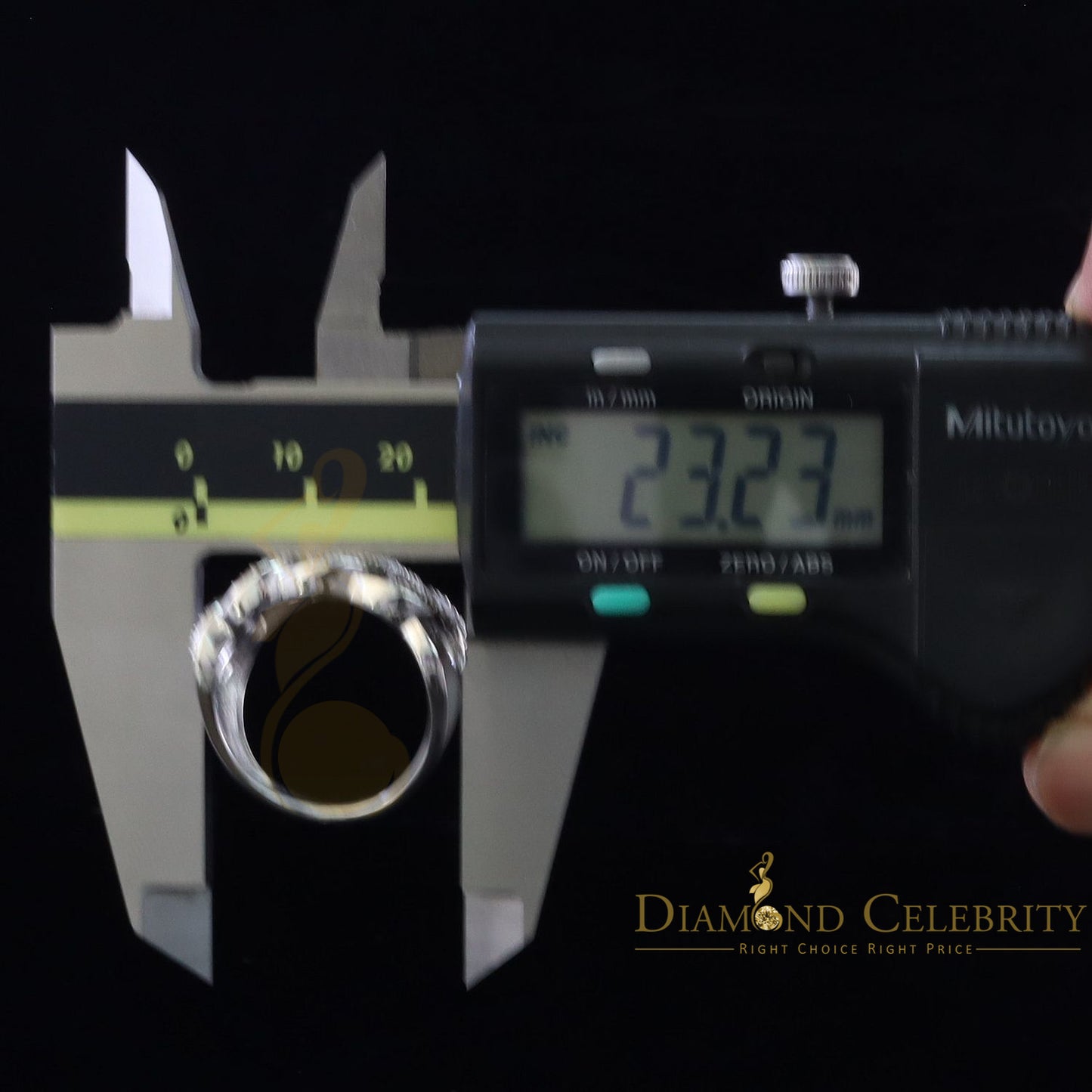 925 Sterling White Silver With Miami Cubic 0.33CT Diamond Men's Ring Size 9