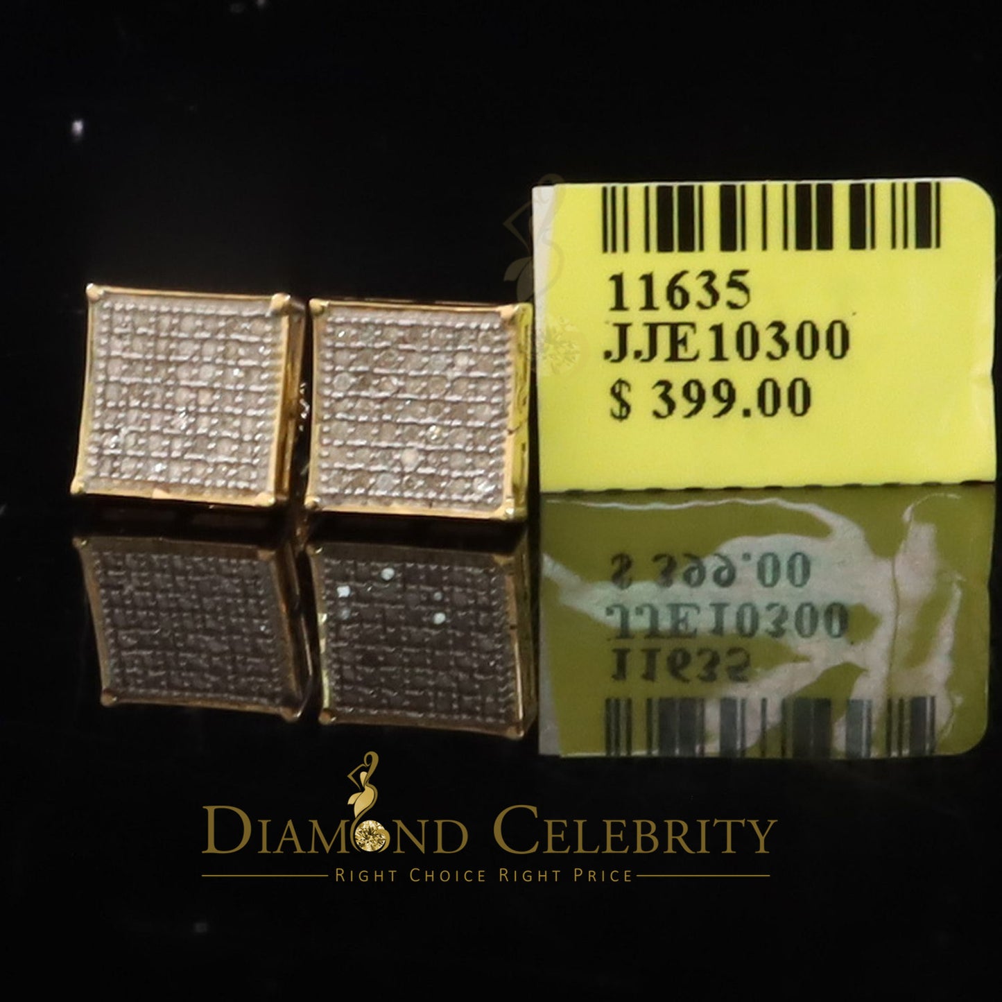 DiamondCelebritees 925 Sterling Silver 0.25ct Diamond Yellow Stud Men's/ Women's Earrings