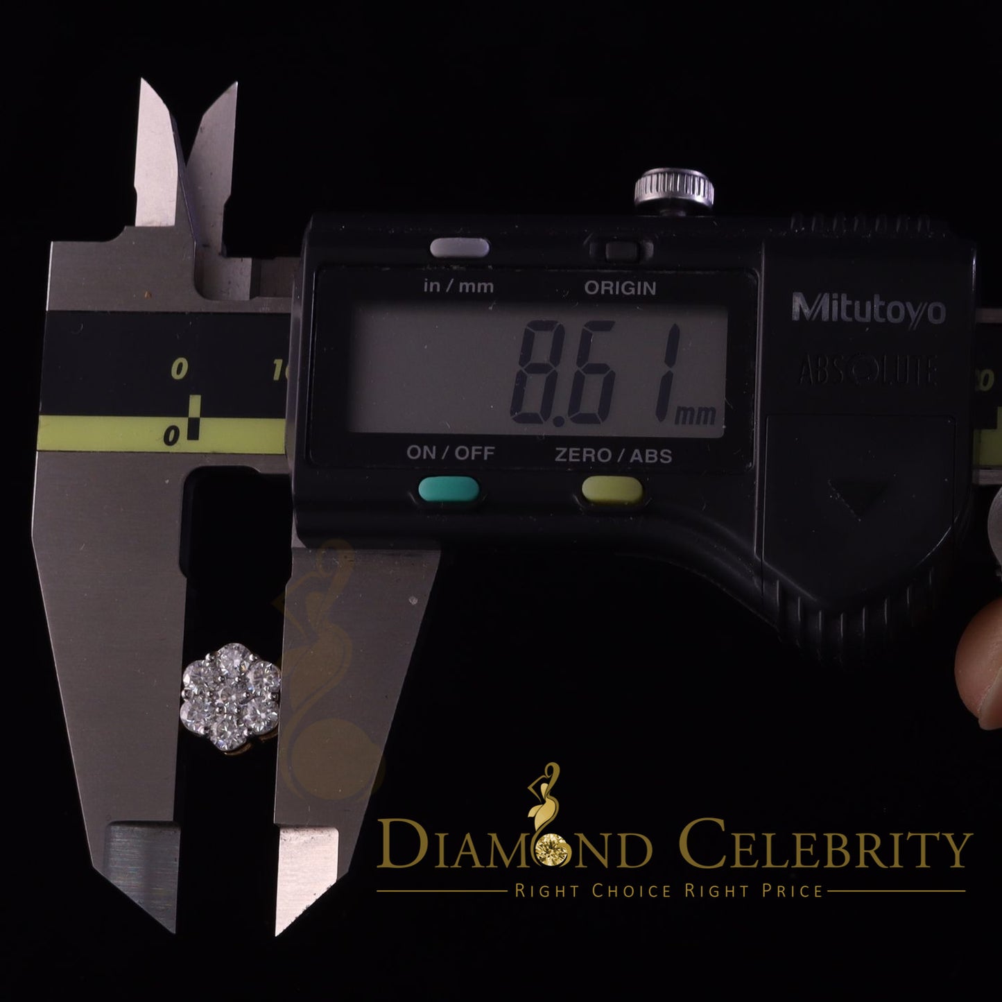 DiamondCelebritees Stud FLORAL Earrings 10k Real Yellow Gold 1.50ct VVS 'D' Color Real Moissanite