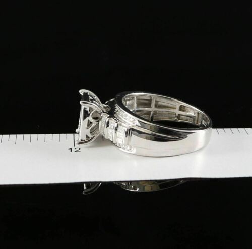 DiamondCelebritees Real Diamond 0.75 CT 925 Silver White Men's Engagement Square Rings Size 9