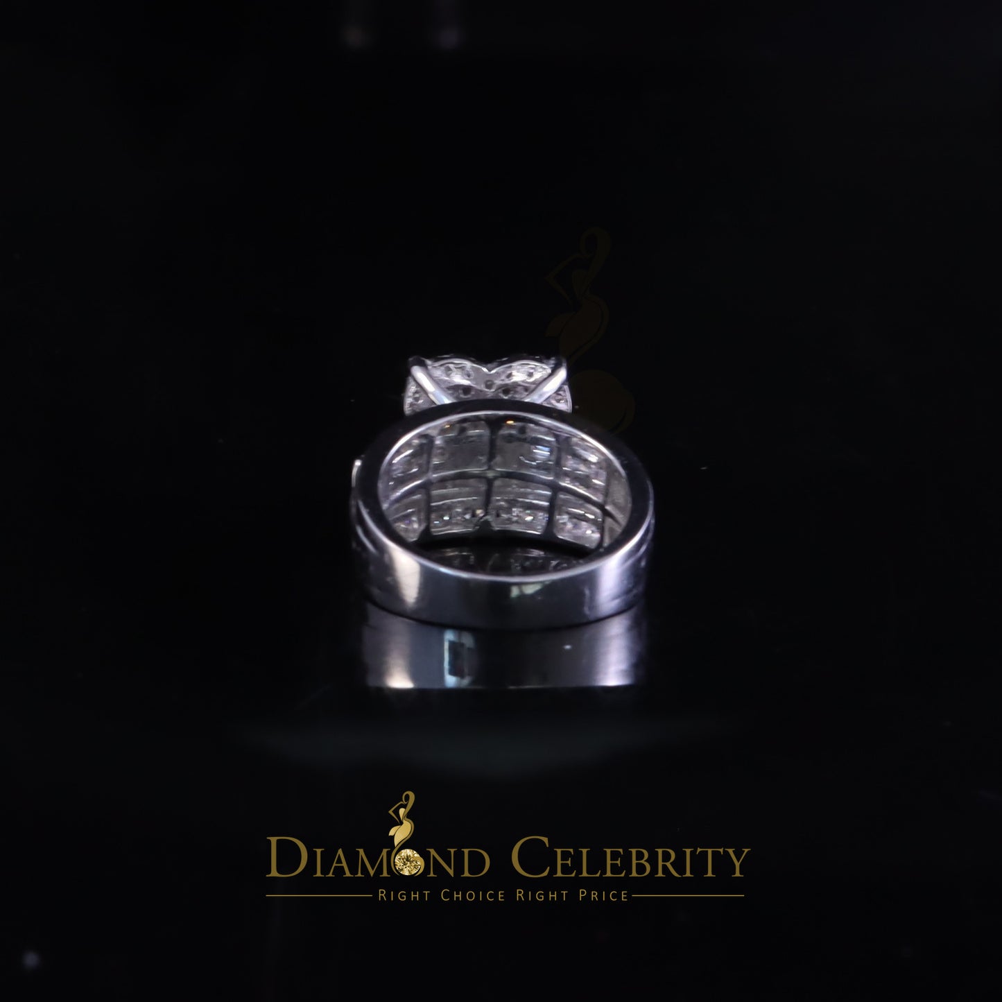 DiamondCelebritees Women's 925 White Silver 1.00ct VVS 'D' Moissanite Cinderella Heart Ring Size 7