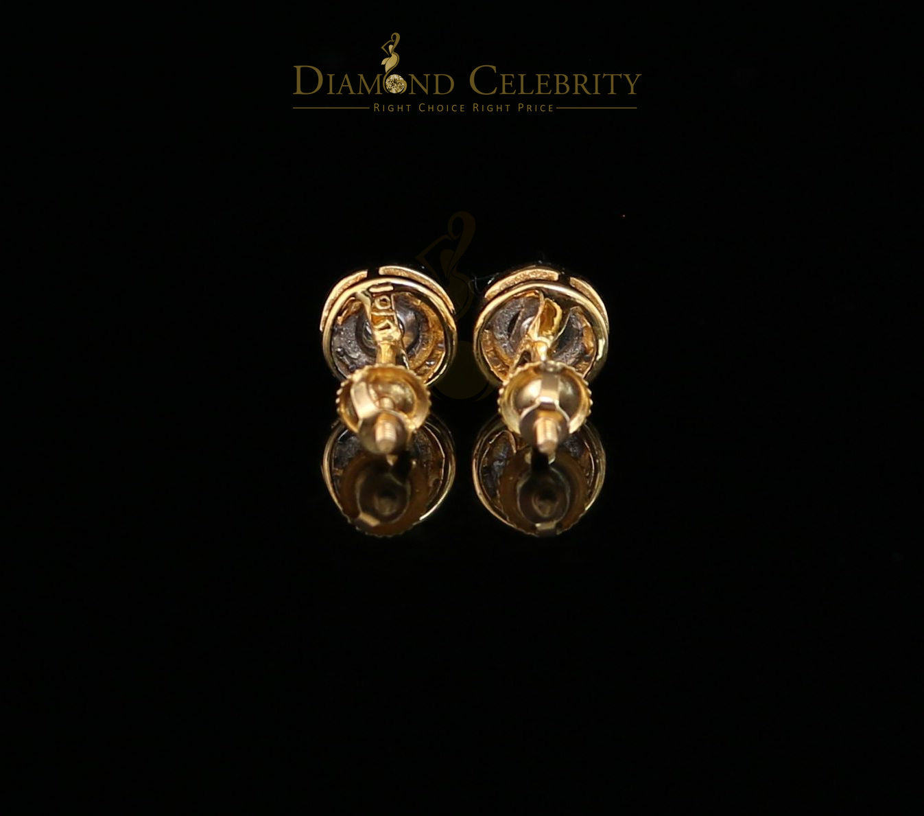 DiamondCelebritees10K Real Yellow Gold with 0.25CT Real Diamond Men's/Women's Stud Earring