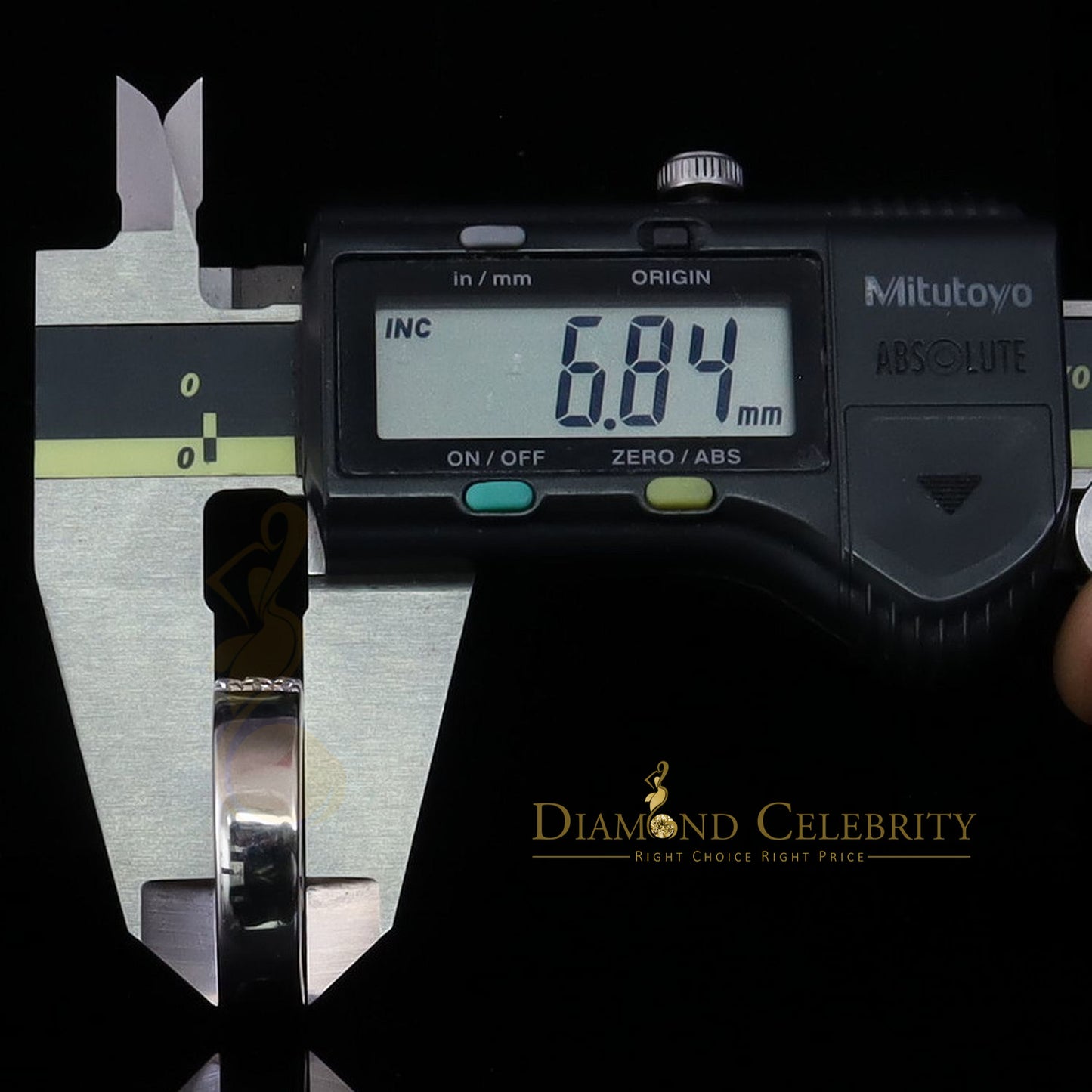 DiamondCelebritees Men's 925 Silver White 2.00ct VVS D Moissanite 3 Row Wedding Band Ring Size 10