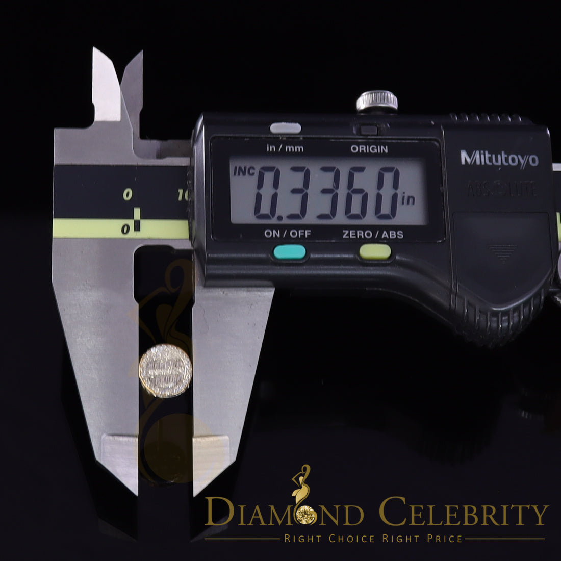 DiamondCelebritees 0.50ct VVS 'D' Moissanite Men's/Womens 925 Yellow Silver Round Stud Earrings