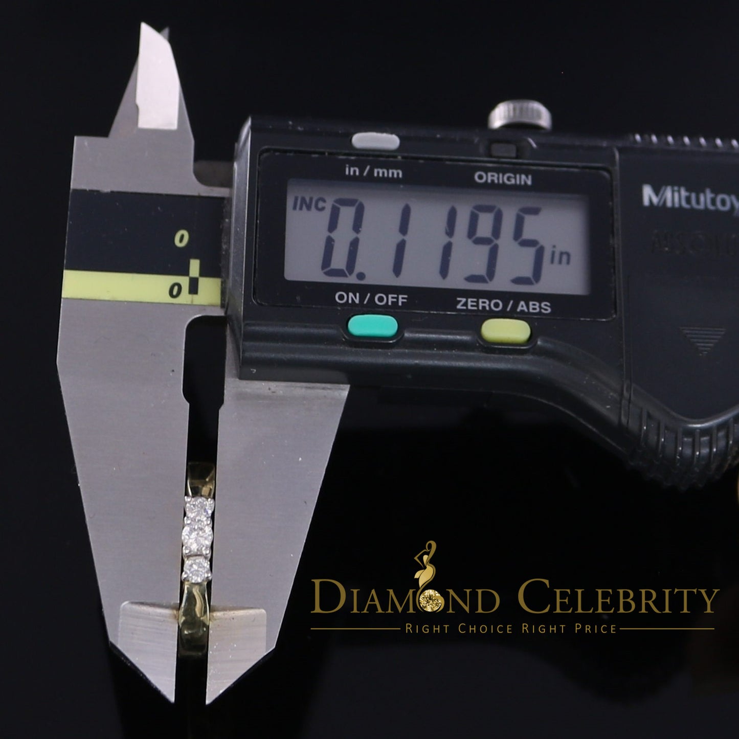 DiamondCelebritees Real 14kt Yellow Gold with 0.25CT Real Diamond Past Present Future Ring Size 7