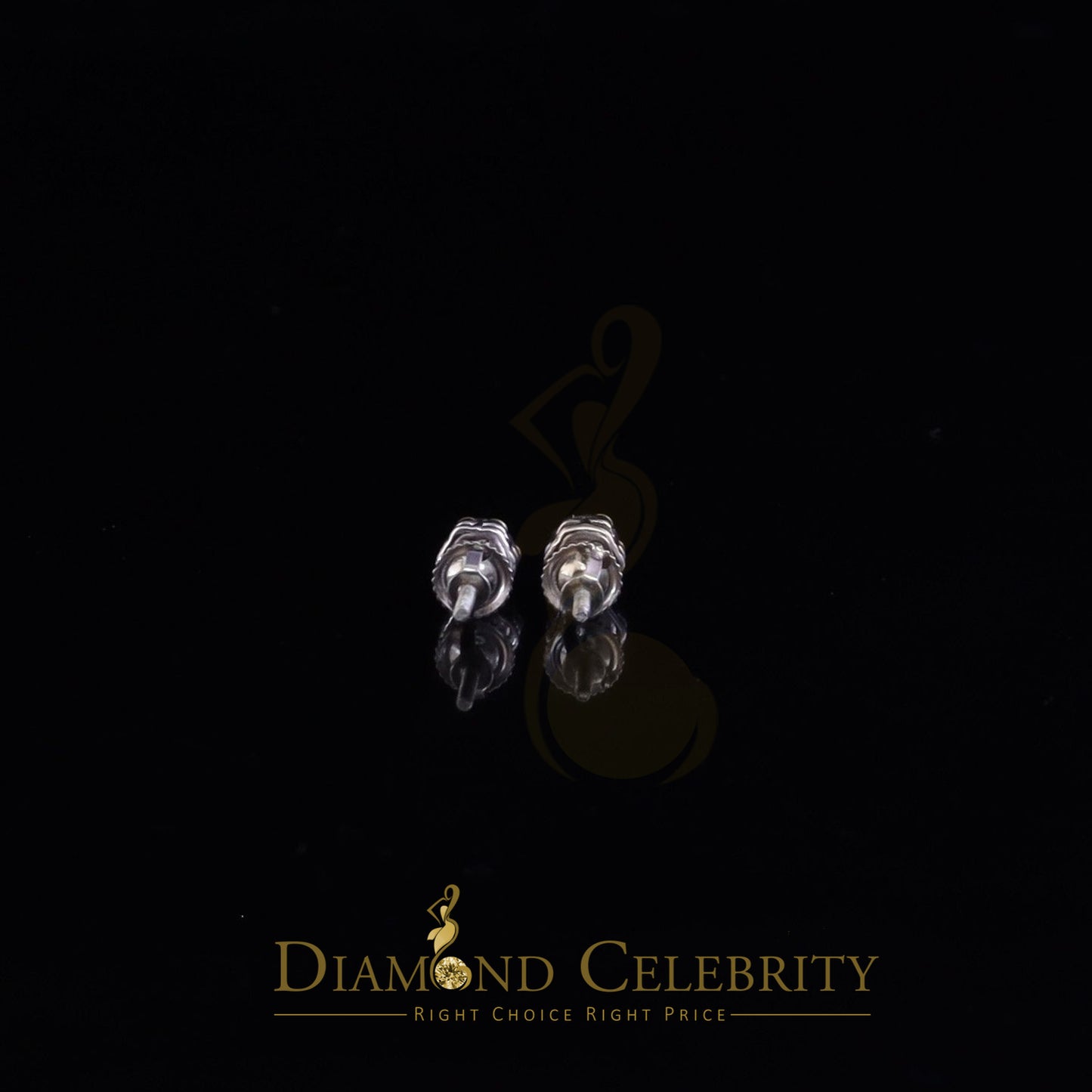 DiamondCelebritees 925 White 0.18ct Silver Cubic Zirconia Women's / Men's Hip Hop Floral Earrings
