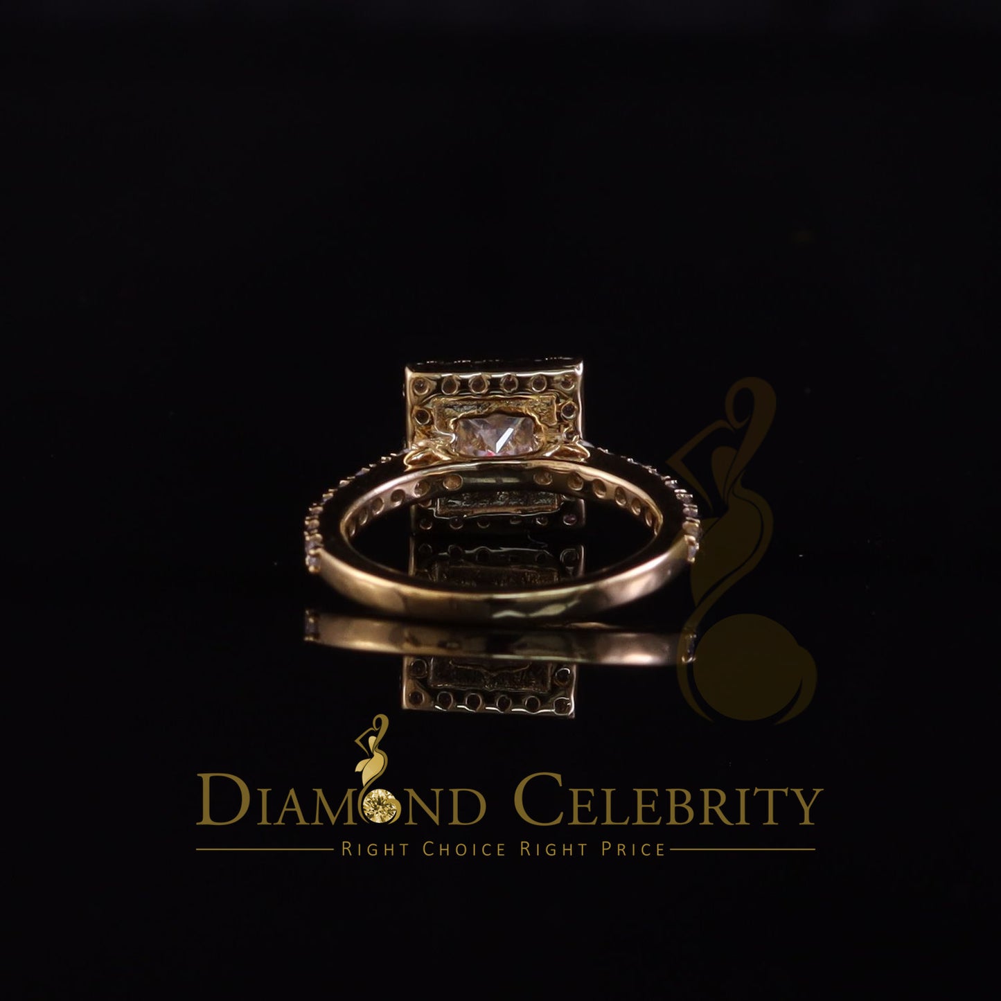 King Of Blings 10K Yellow Gold 3.00CT 'VVS' 'FL' D clr Moissonite Womens Engagement Ring S/7