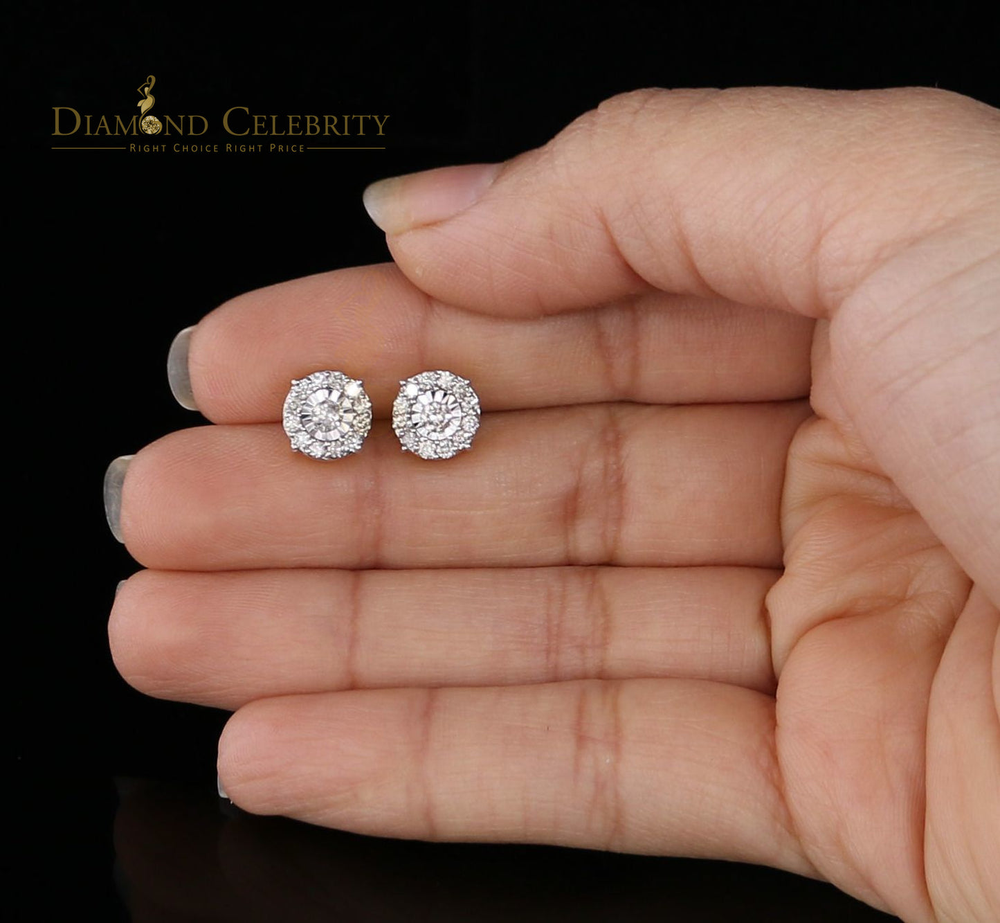 DiamondCelebritees10K Real Yellow Gold with 0.75CT Real Diamond Men's/Women's Stud Earrings
