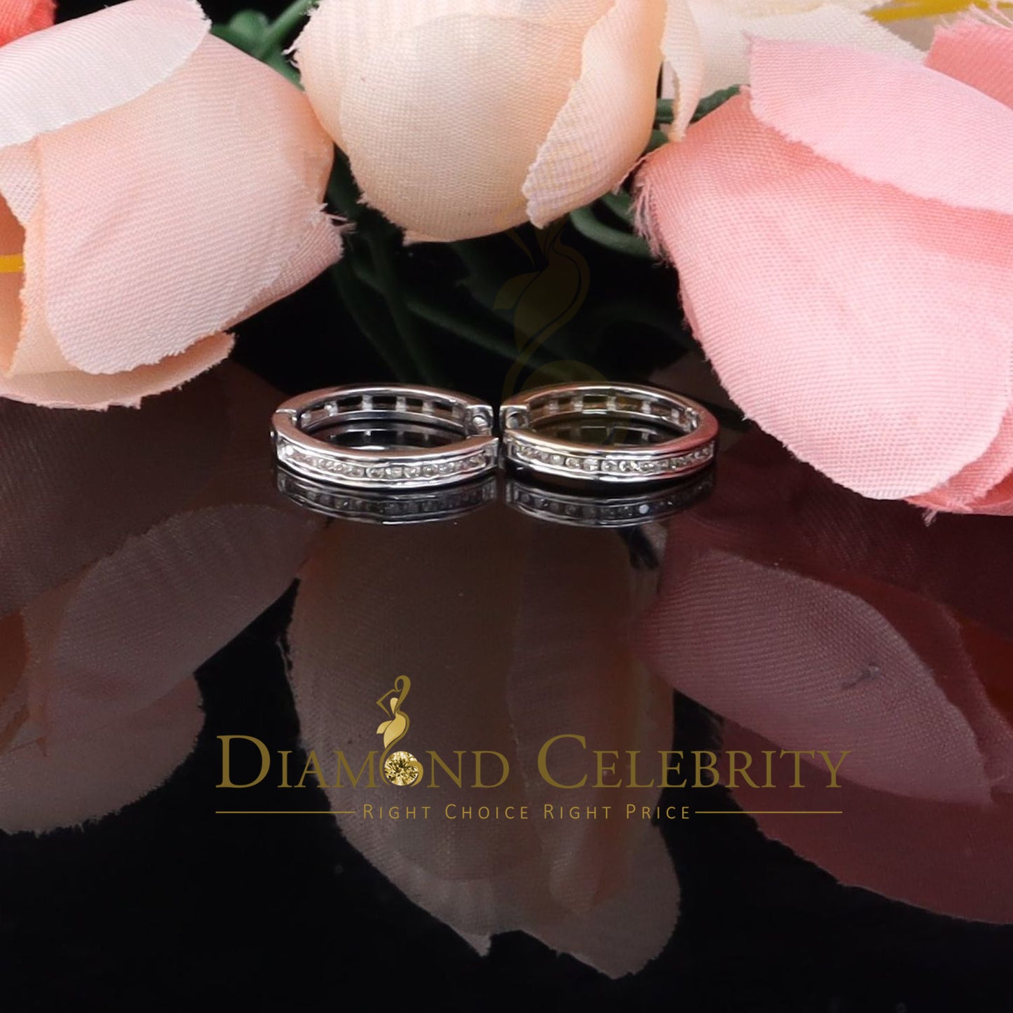DiamondCelebritees 925 Sterling White Silver 0.25ct Round Diamond Stud men's / Womens Stud Earrings