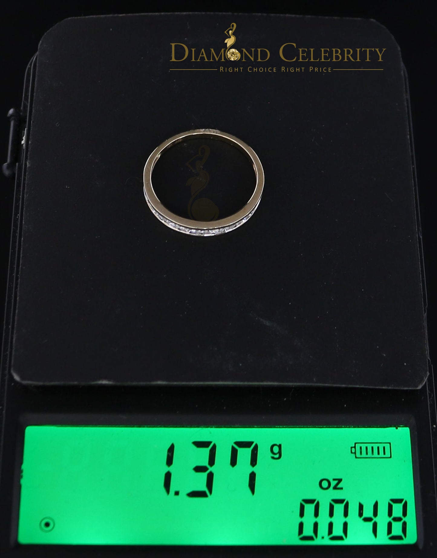 DiamondCelebritees 10K Real Yellow Gold with 0.25CT Real Diamond with Round Band Womens Ring Size 7