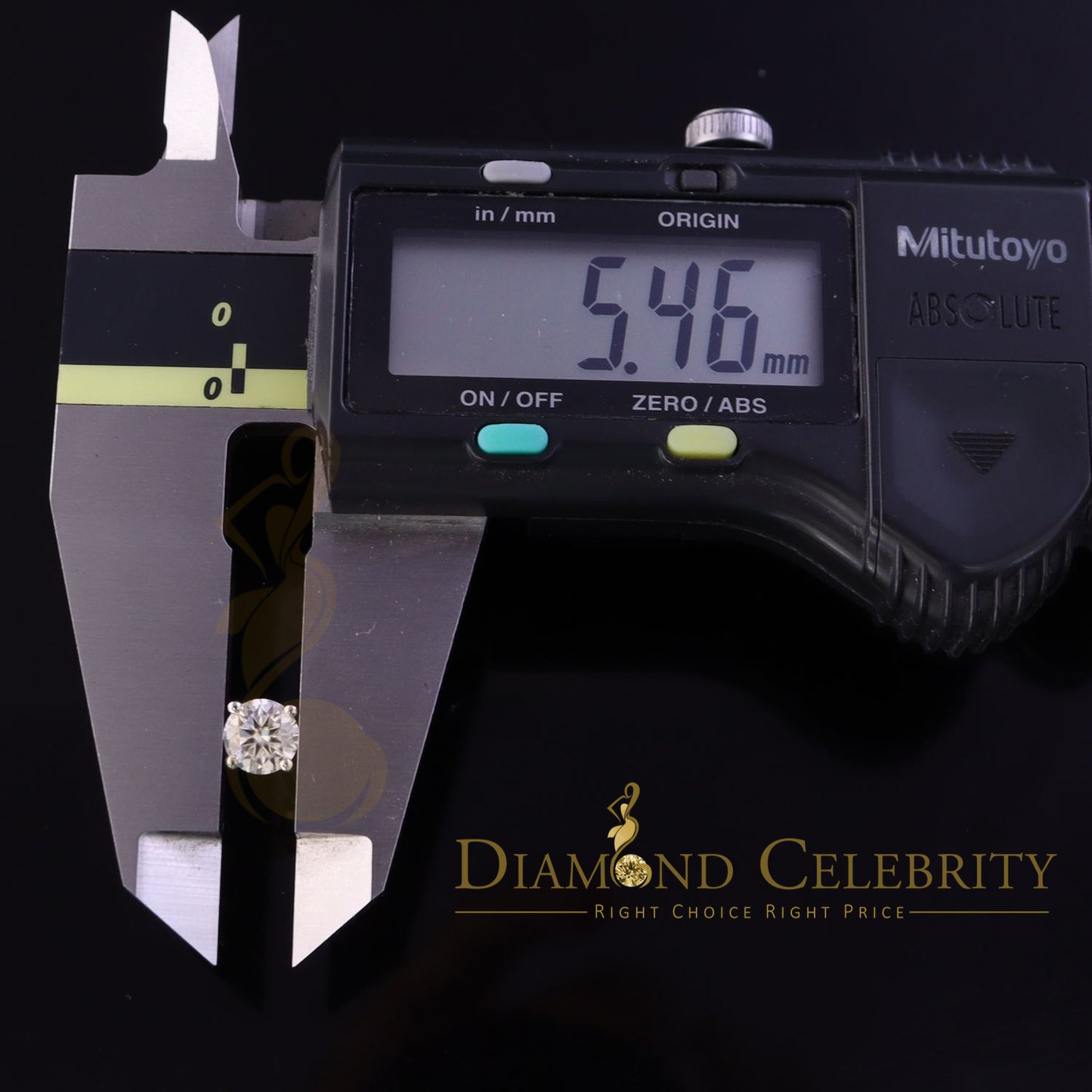 DiamondCelebritees Mens/Women Stud Yellow 925 Silver W/ 1.00ct VVS 'D' Moissanite Stud Earring
