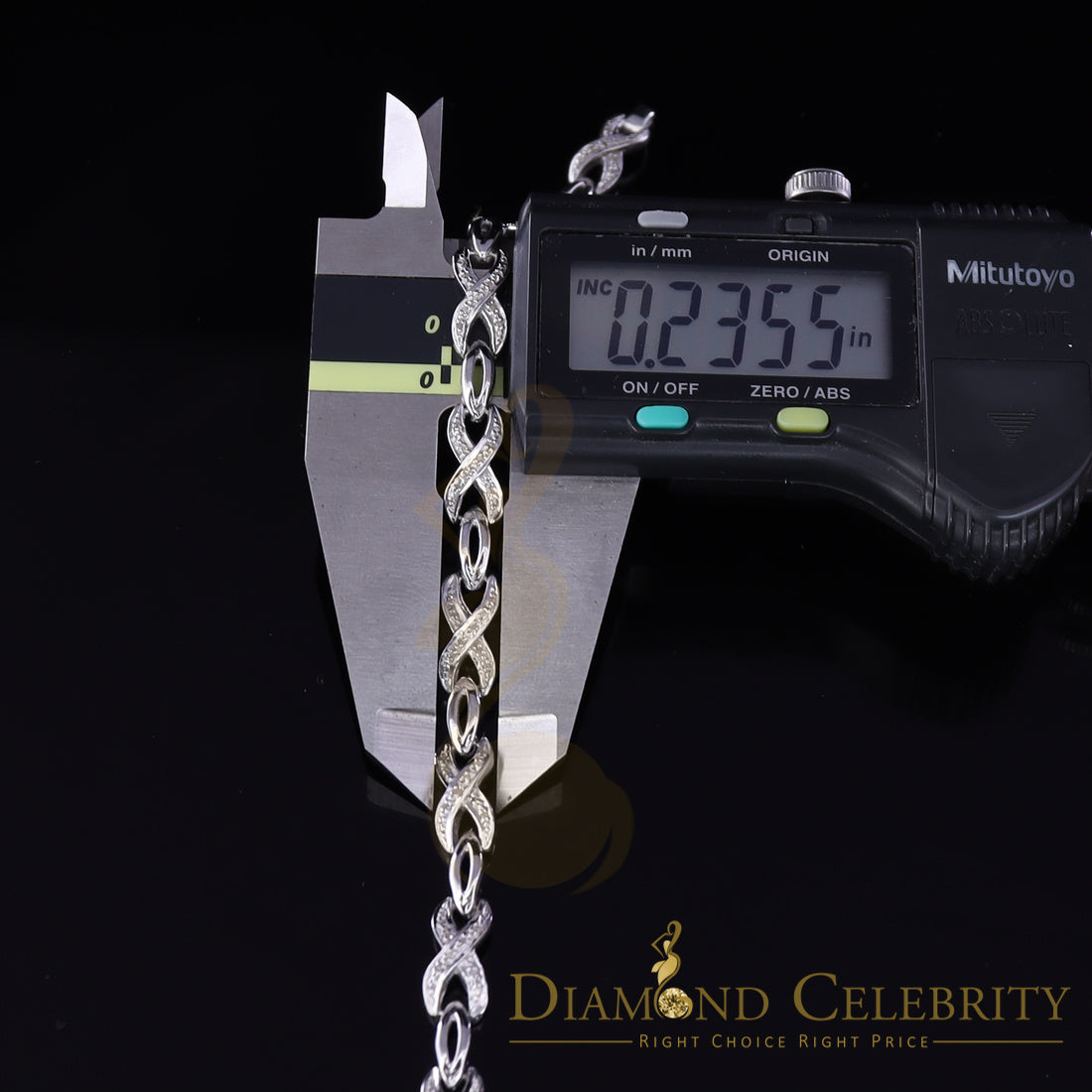 Diamondcelebritees 925 Silver White Exotic Design Bracelet Size 7 Inch 0.20CT Genuine Diamonds