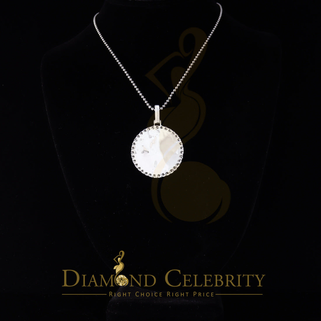 DiamondCelebritees Real 0.15ct Diamond 925 Sterling Silver 1.50" PICTURE Fashion White Pendant