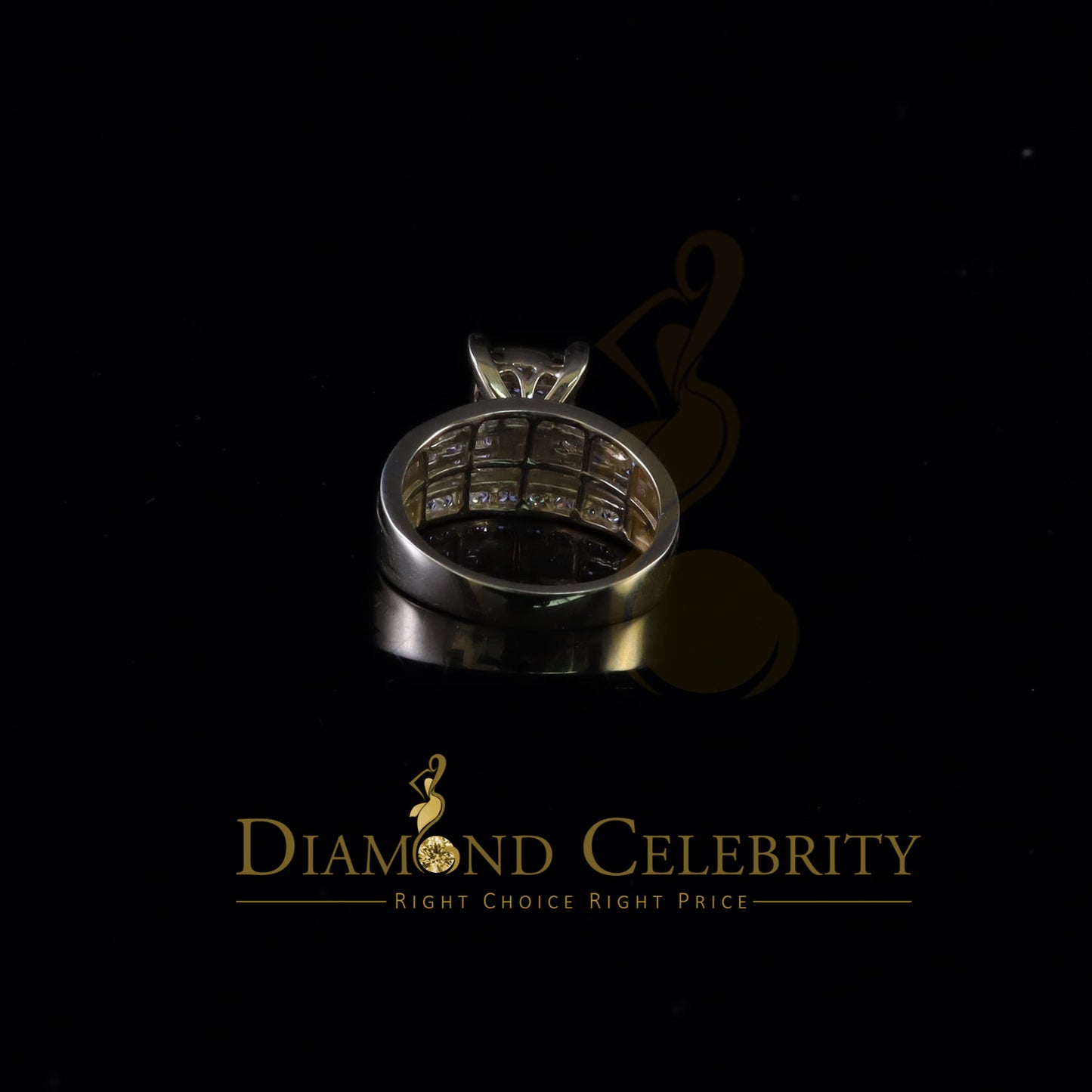 DiamondCelebritees Yellow Sterling Silver 3.00ct Cubic Zirconia Princes Engagement Ring Size 10