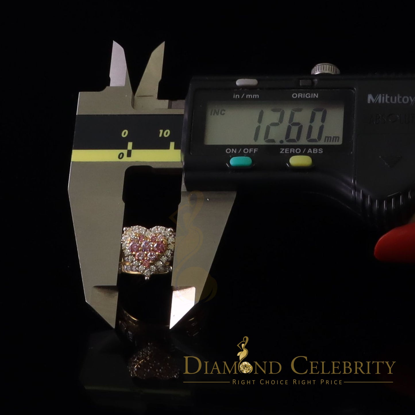 DiamondCelebritees Womens 1.50ct 925 Silver VVS D Pink Moissanite Yellow Cinderella HEART Ring SZ 8