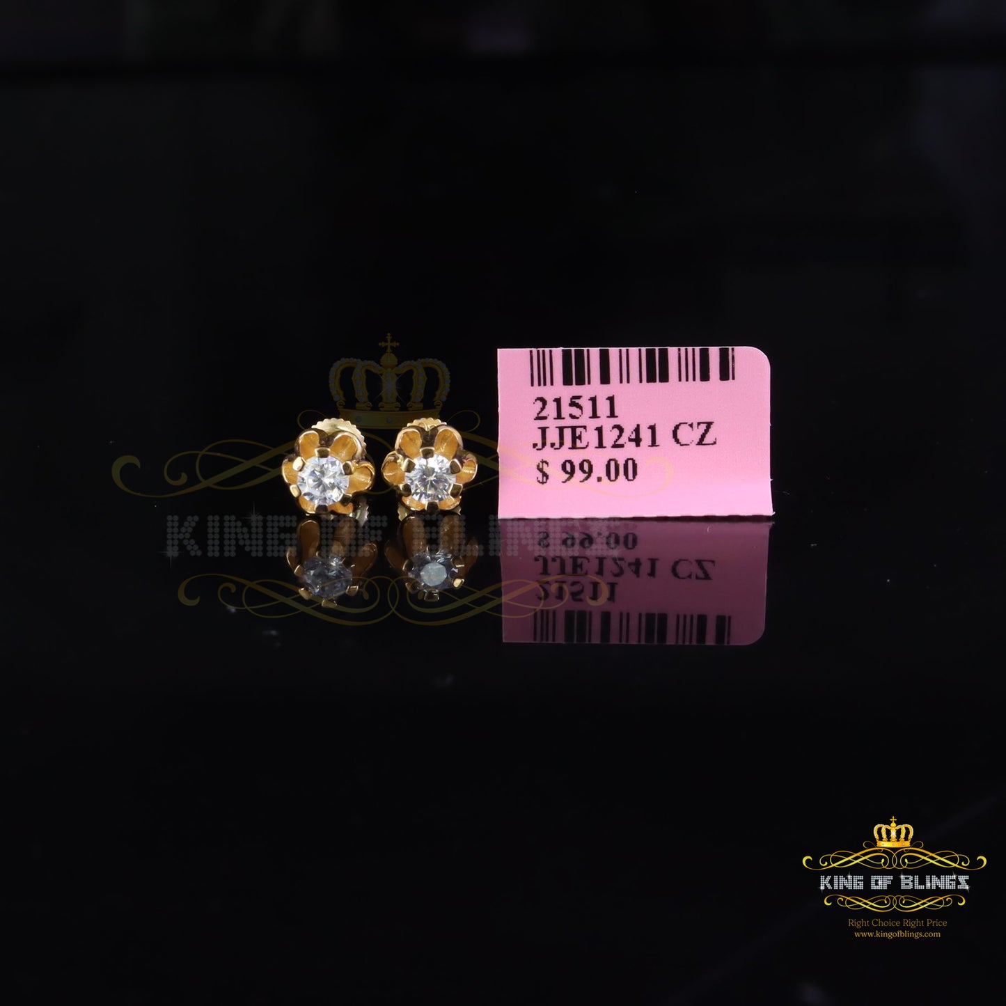DiamondCelebritees 925 Silver CubicZirconia Yellow Round Shape 0.25ct Buttercup Stud Earrings Women