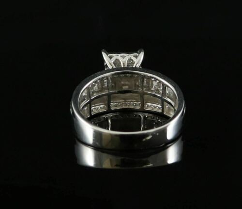 DiamondCelebritees Real Diamond 0.75 CT 925 Silver White Men's Engagement Square Rings Size 9