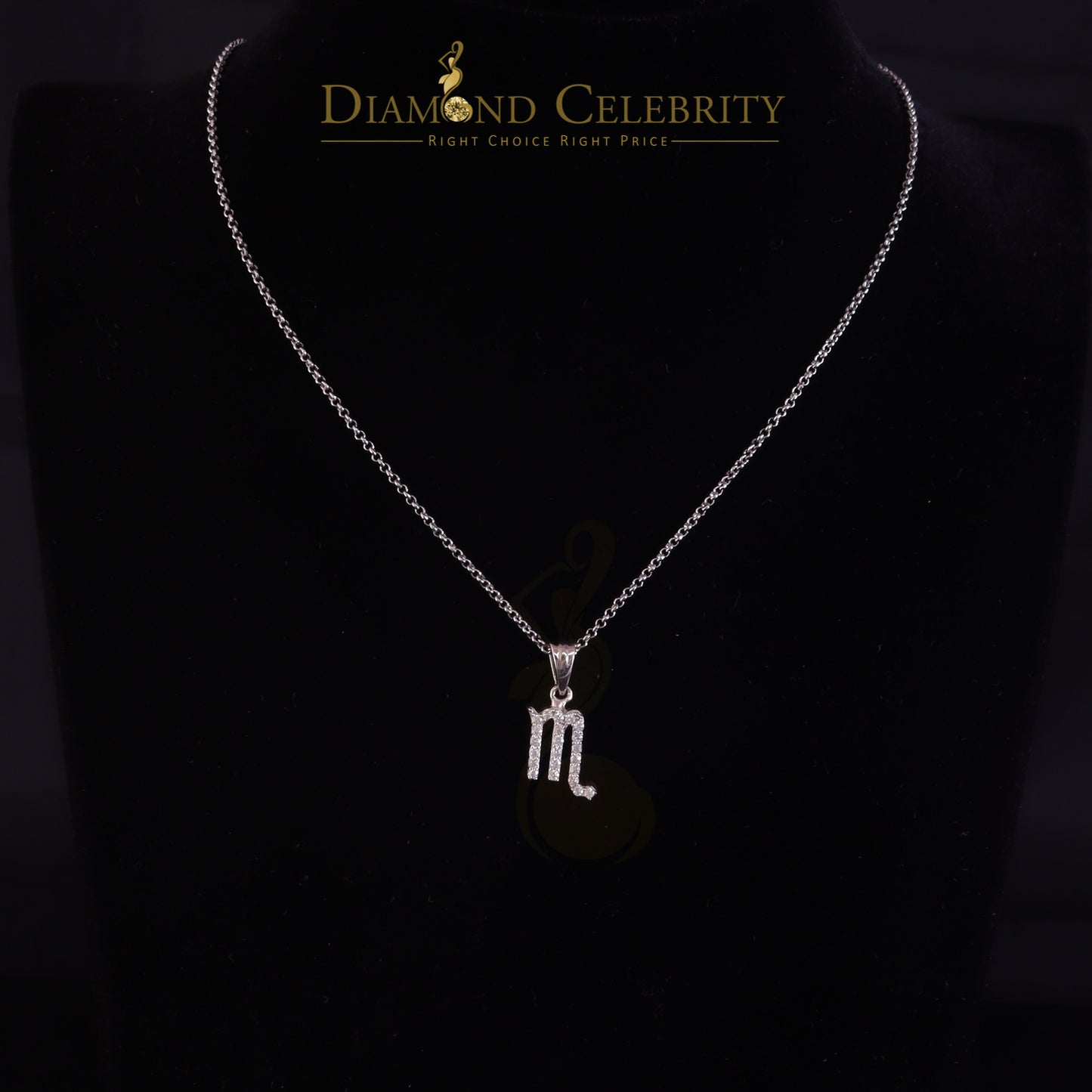 DiamondCelebritees 0.55ct Cubic Zirconia White Silver SCORPION NOVEMBER Month Pendant Men & Women