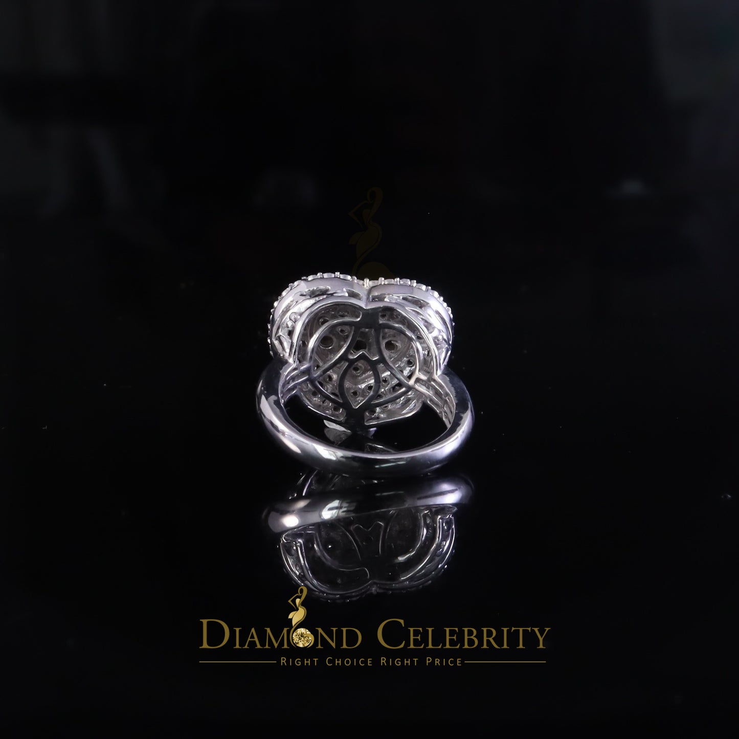 DiamondCelebritees New Big Heart Real Diamond 0.33ct White 925 Sterling Silver Women Charm Ring SZ8