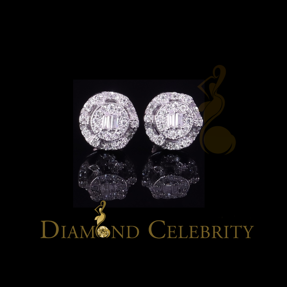 Diamondcelebritees Moissanite Round Stud Men's/Womens 925 Silver White 0.50ct VVS 'D' Earrings