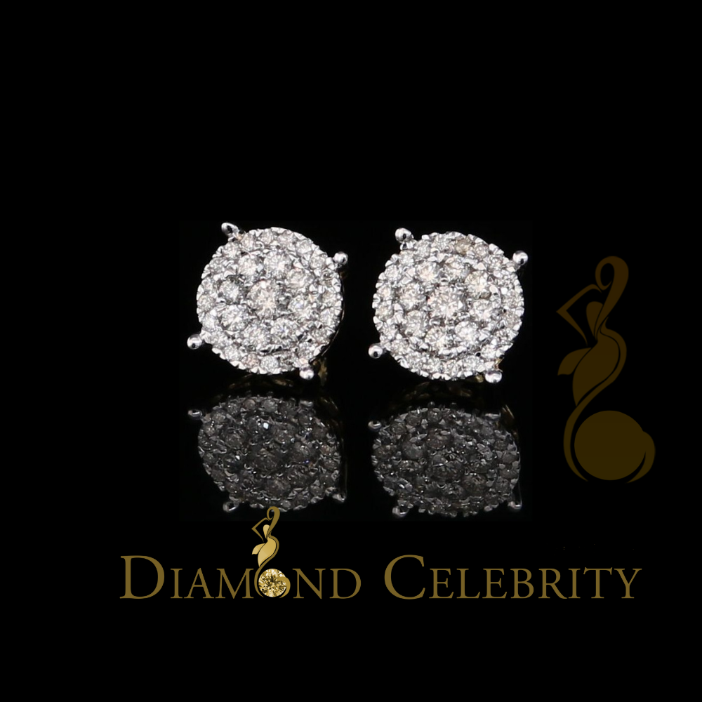 DiamondCelebriteesMen's/Women's 10K Real Yellow Gold with 1.20CT Real Diamond Stud Earrings