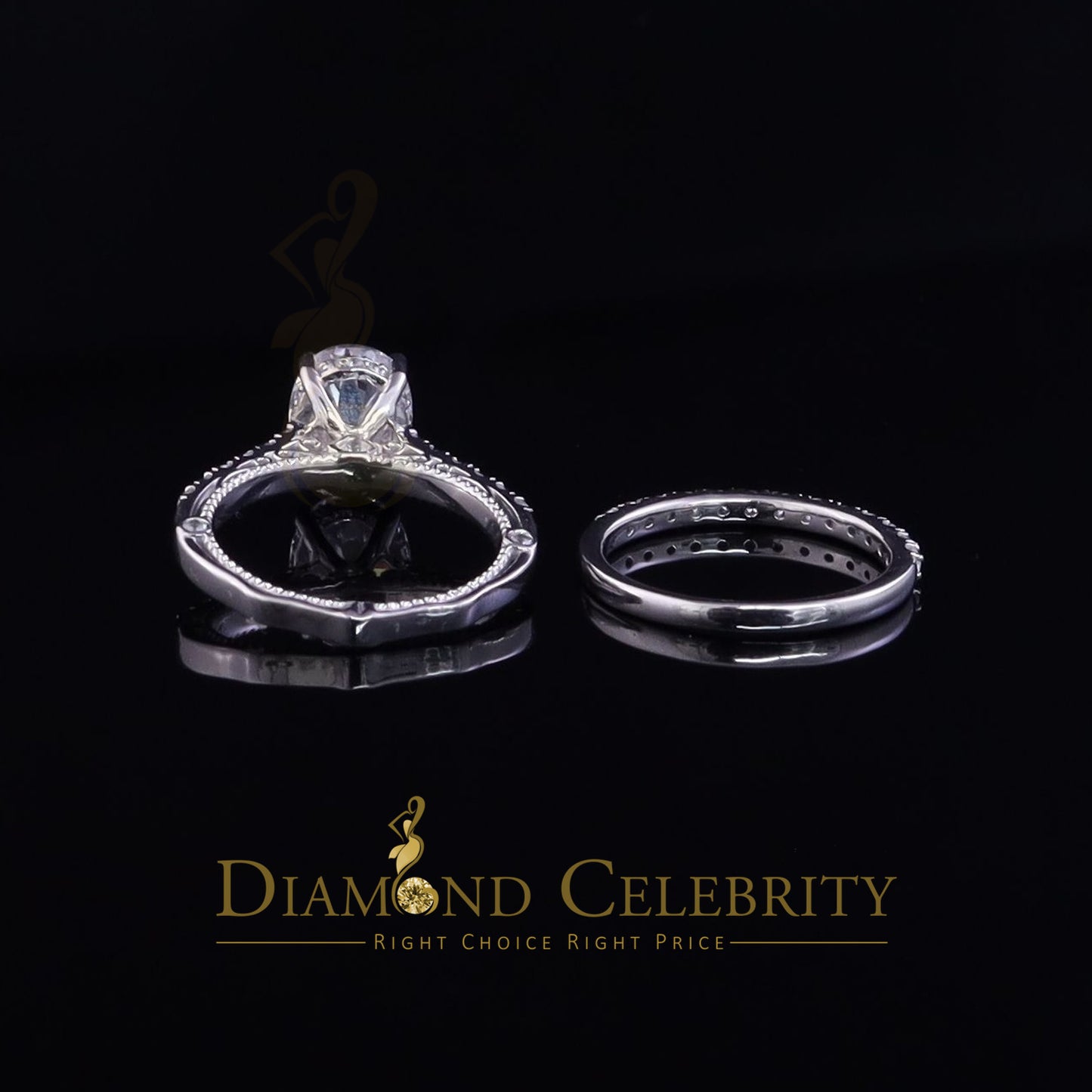 DiamondCelebritees White 5.68ct Cubic Zirconia 925 Sterling Silver Bridal Style Womens Ring SZ 7