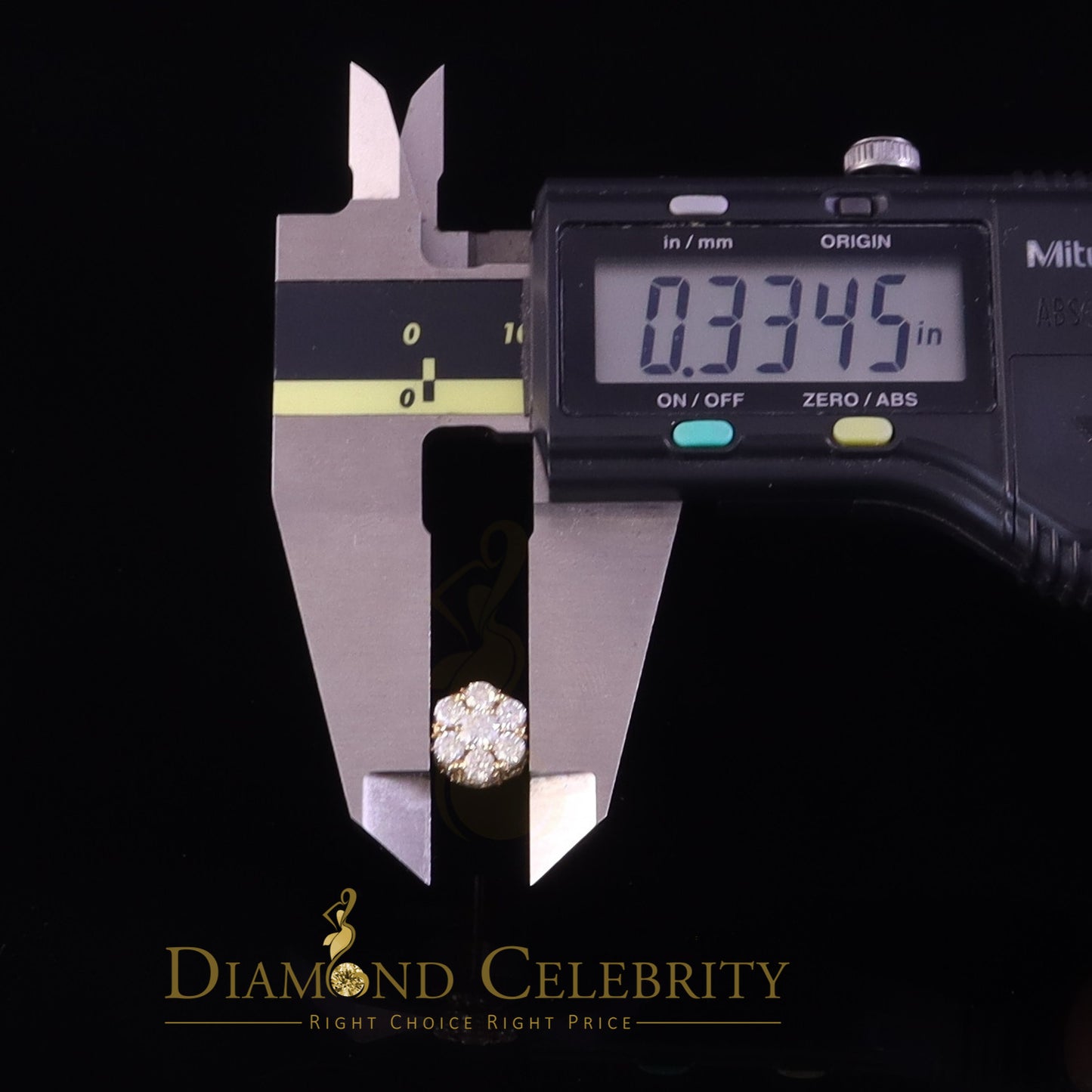 DiamondCelebritees 925 Silver Yellow 1.50ct VVS 'D' Men's & Womens Moissanite Floral Stud Earrings