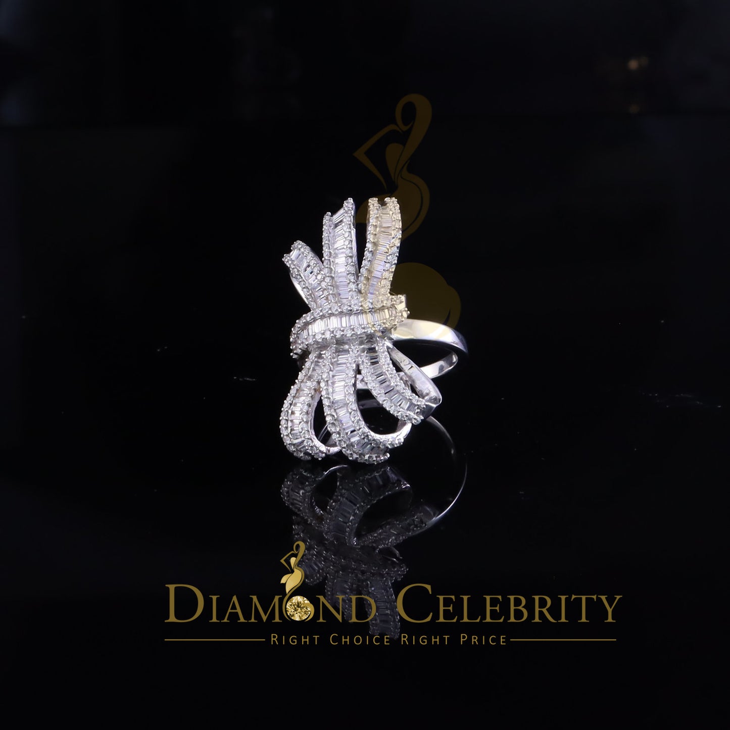 DiamondCelebritees 925 Sterling In 4.00ct Cubic Zirconia White Silver Cocktail Womens Ring Size 9