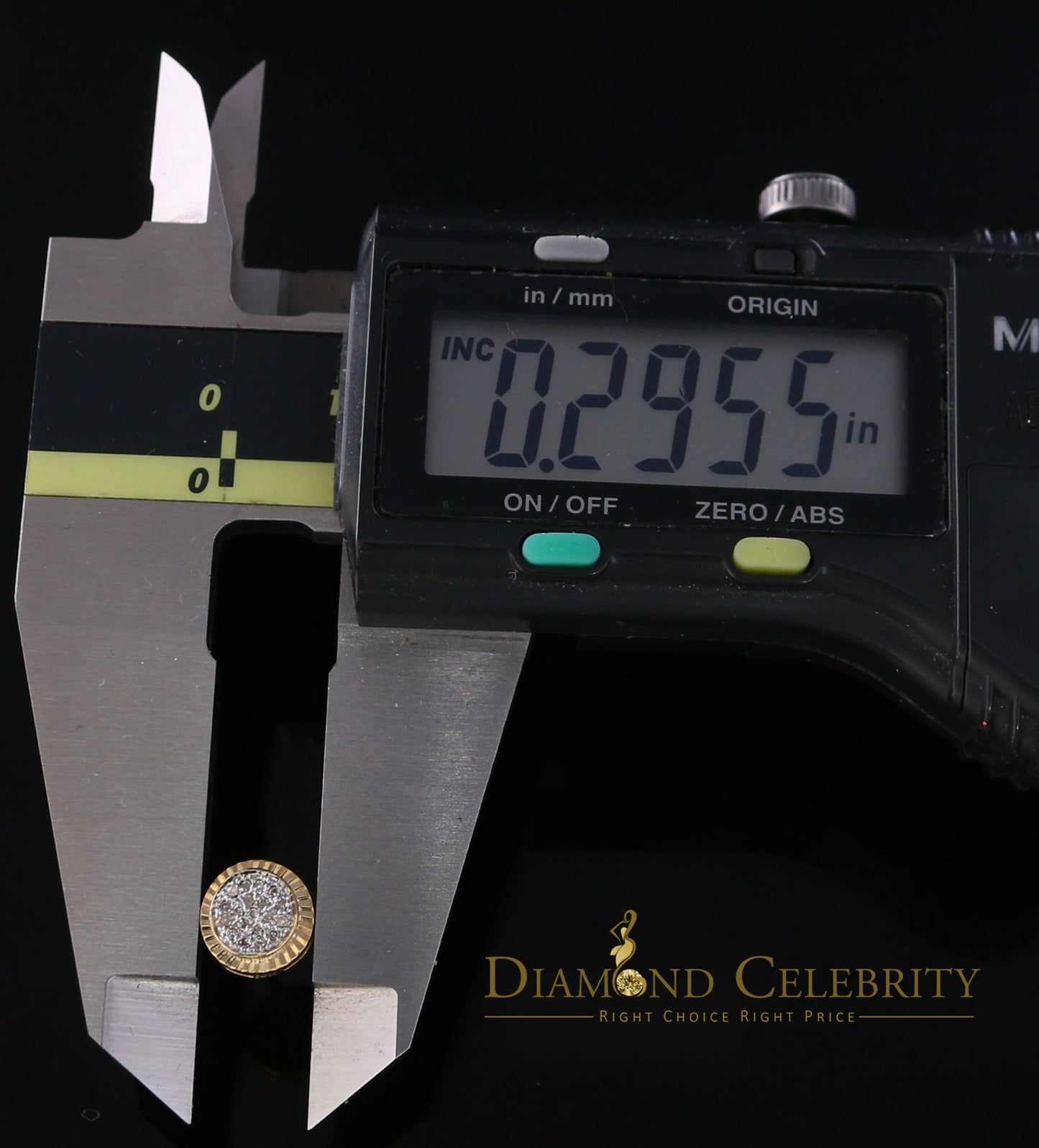 DiamondCelebriteesReal 10k Yellow Gold with Real 0.12CT Diamonds Stud Earrings For Women And Men