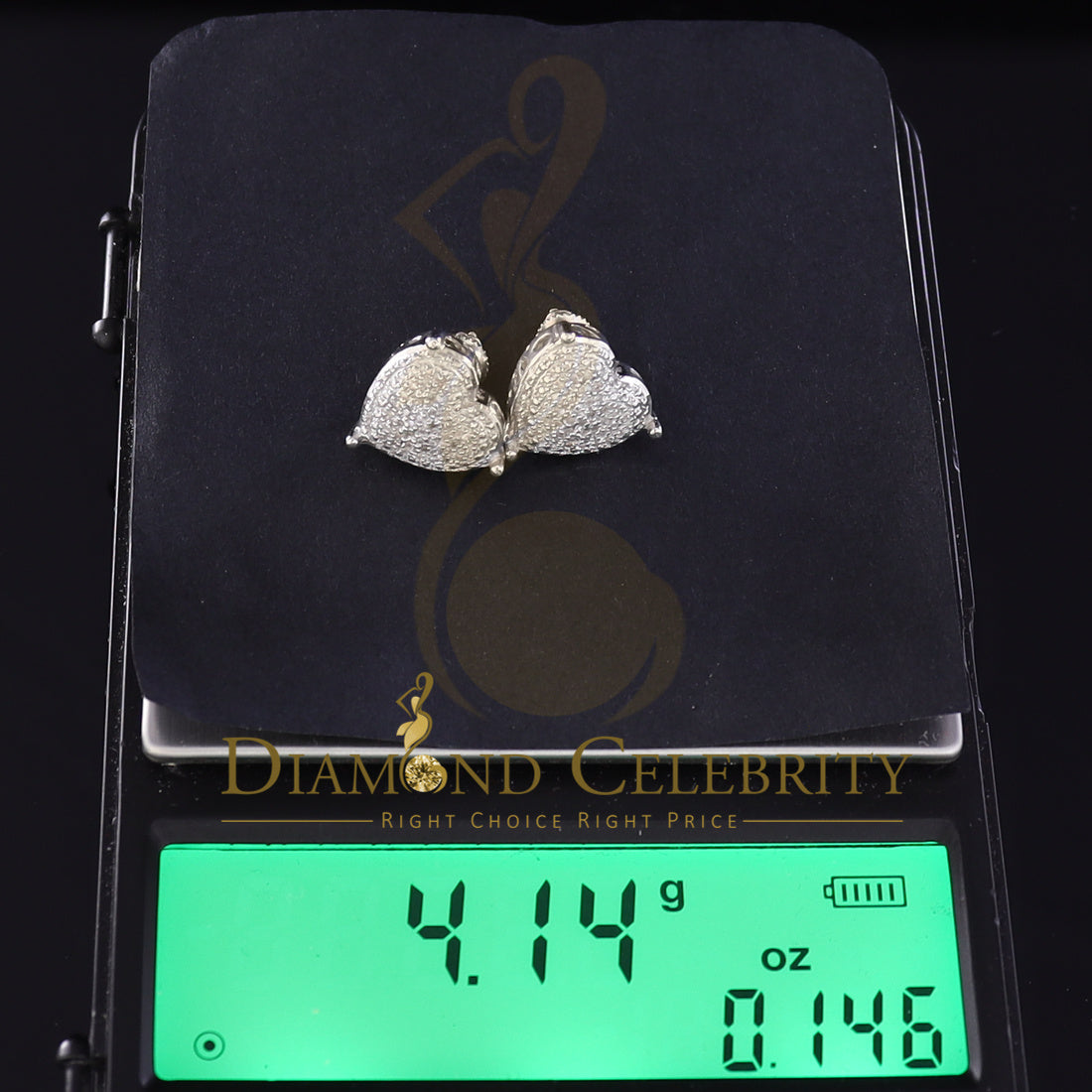 DiamondCelebritees Style Heart 925 White Silver 0.25ct Diamond Women's & Men's Fashion Earrings