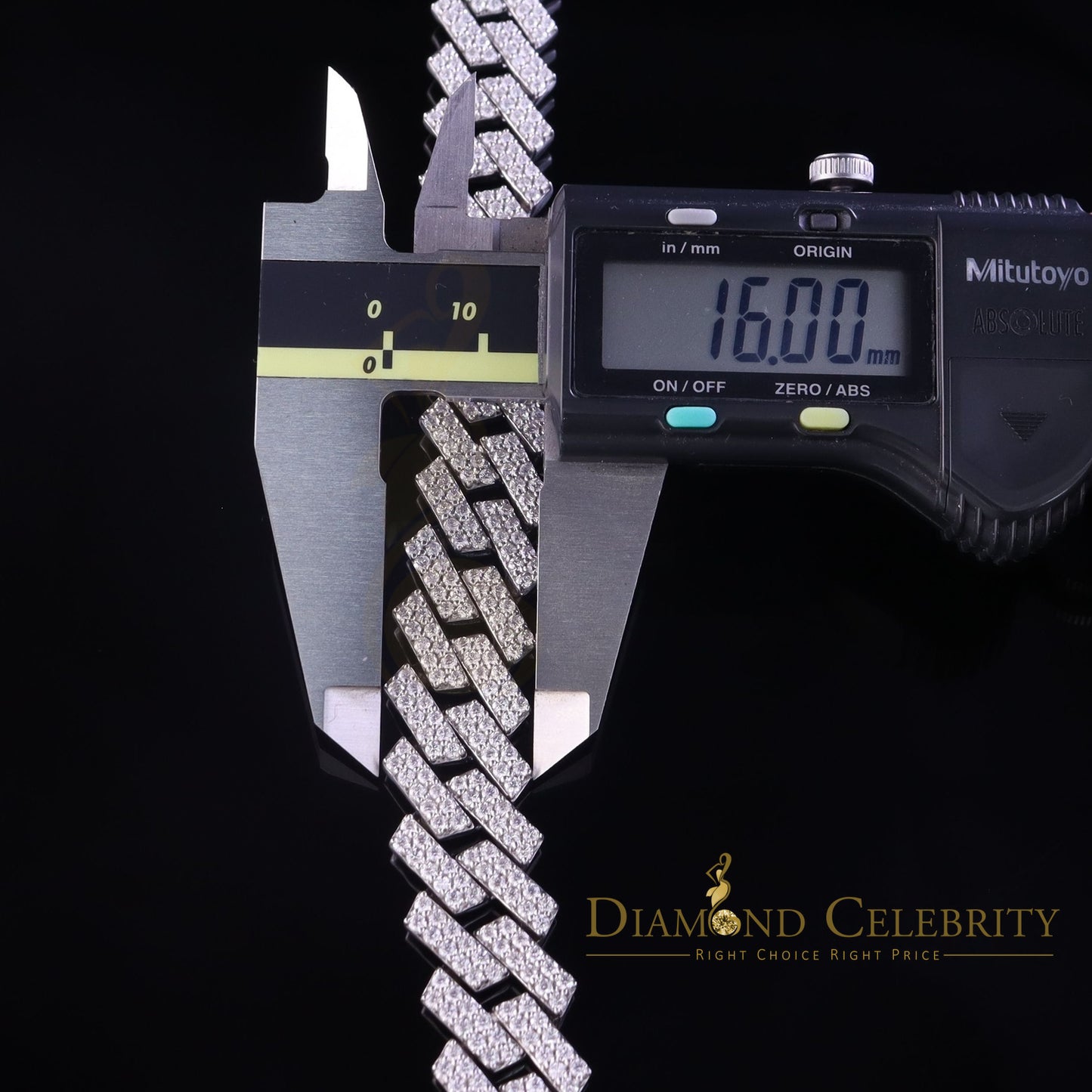 Diamondcelebritees Manoco Men's Bracelet 925 Silver White 16ct Moissanite size 8.5inch & Width 16mm