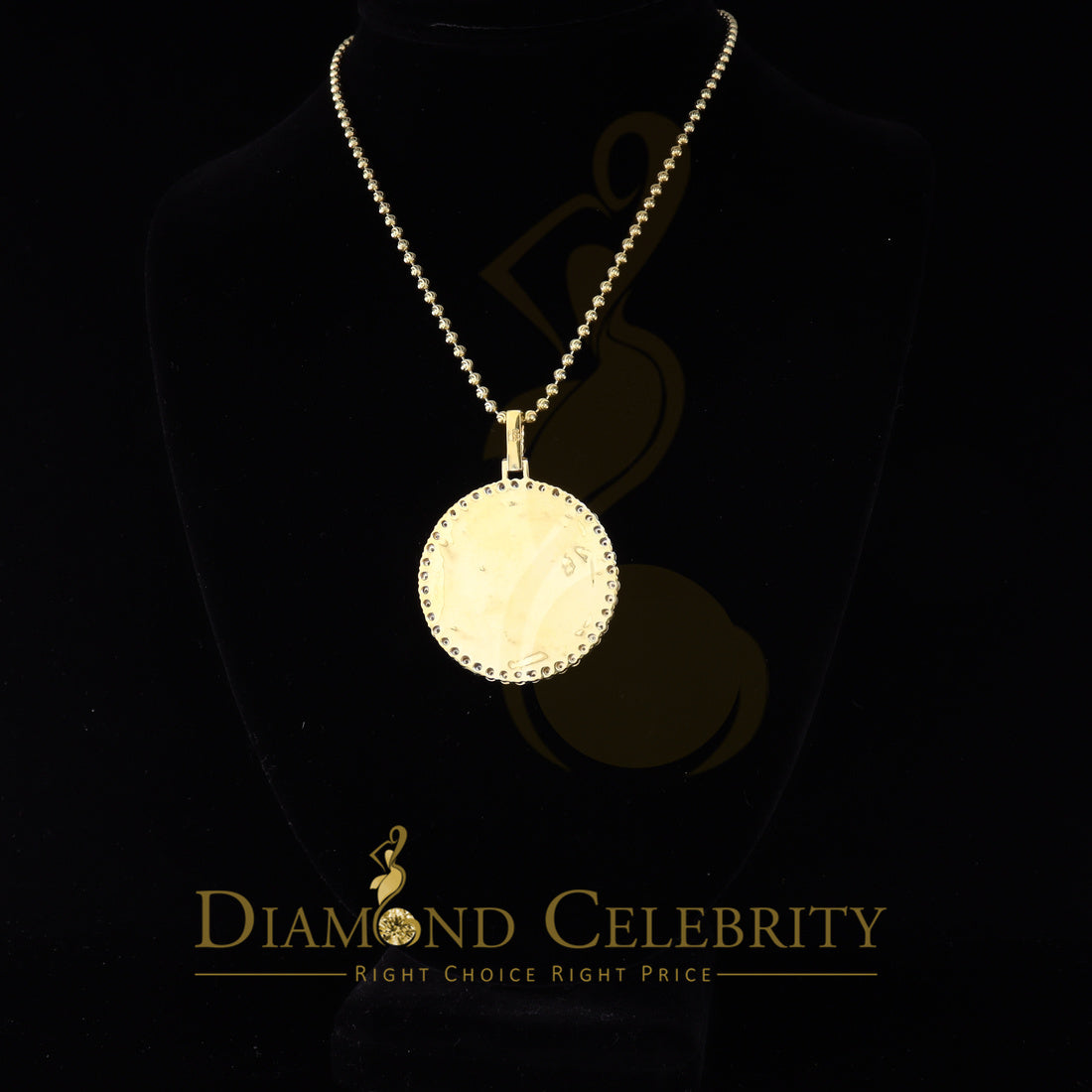 DiamondCelebritees Real 0.25ct Diamond Sterling Silver 1.75" PICTURE Charm Fashion Yellow Pendant