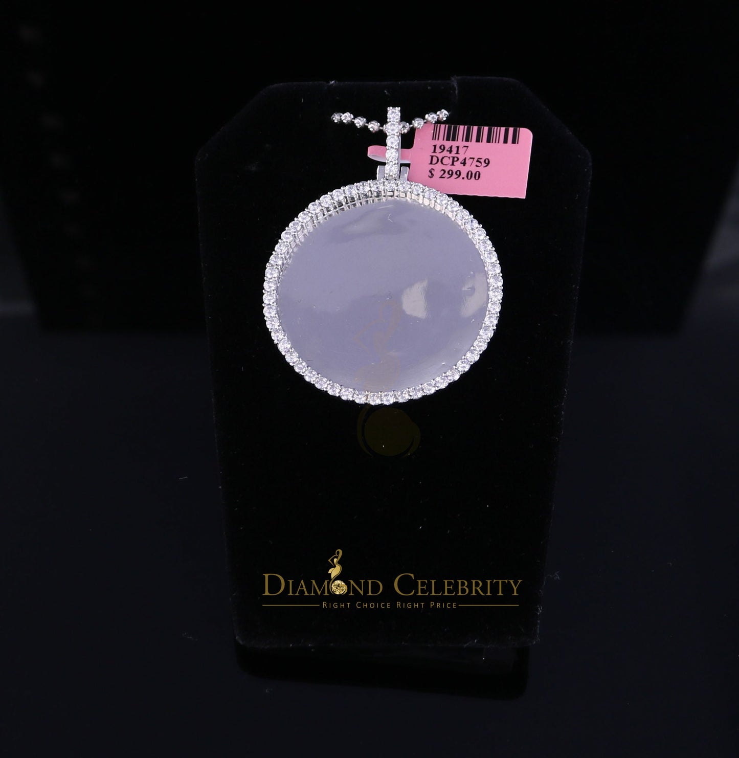 DiamondCelebritees White Special 925 Sterling Silver Round Shape Pendant with 3.42ct Cubic Zirconia