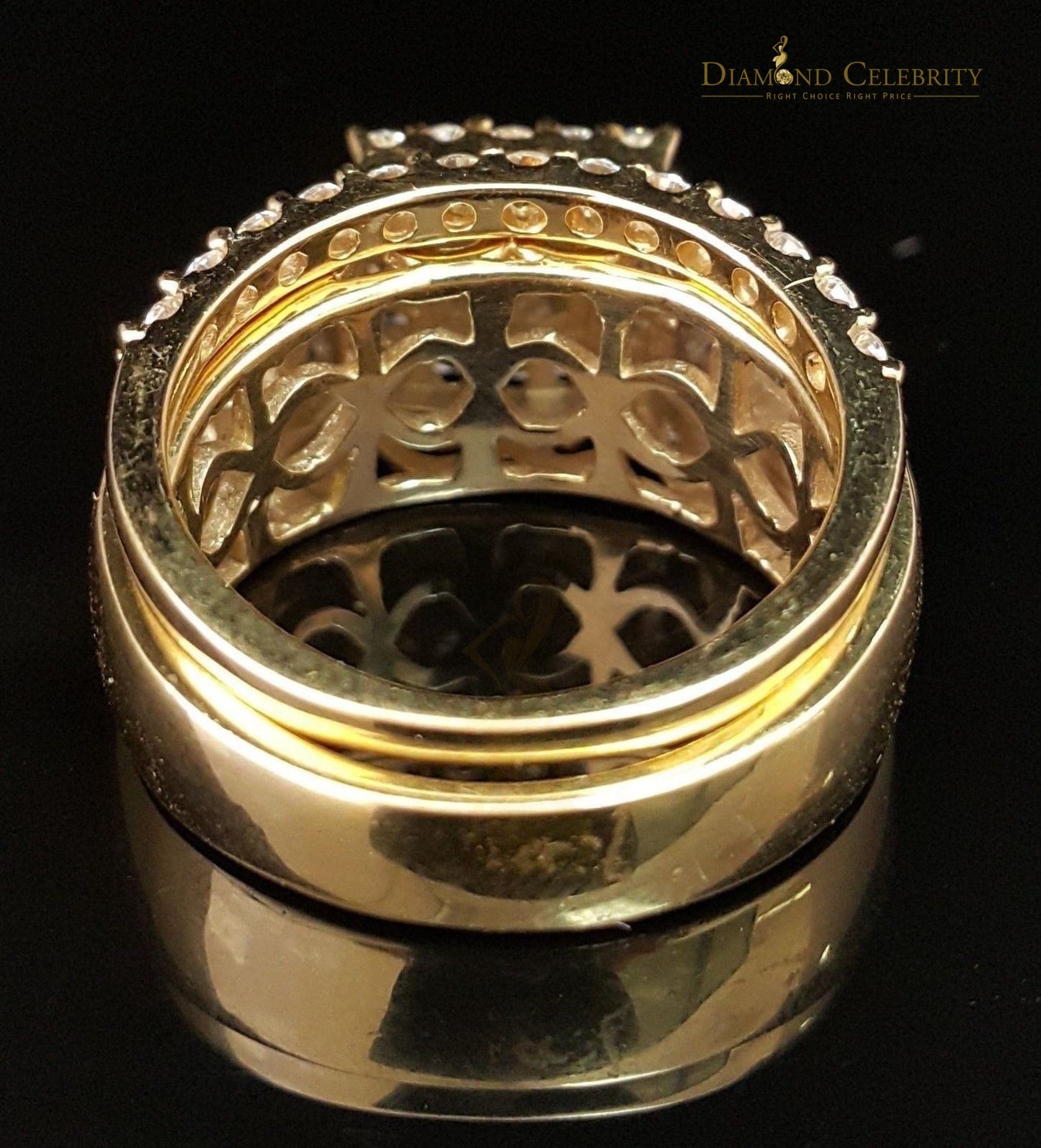 DiamondCelebritees 925 Sterling Silver Yellow 5.00ct Cubic Zirconia Bridal Womens Ring Size 7