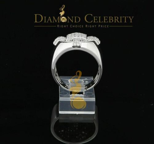 DiamondCelebritees White Silver Square 1.70ct Cubic Zirconia Men's Adjustable Ring From SZ 9 to 11