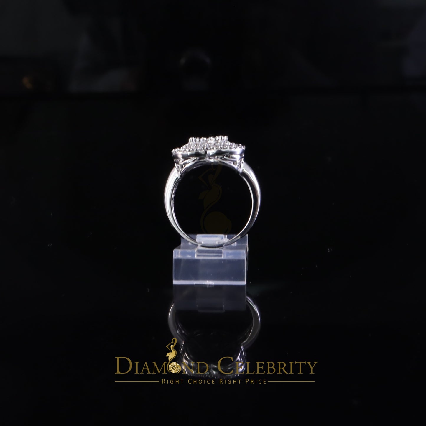 DiamondCelebritees New Puffy Heart Ring SZ 7 Real Diamond 0.25ct White 925 Sterling Silver Womens