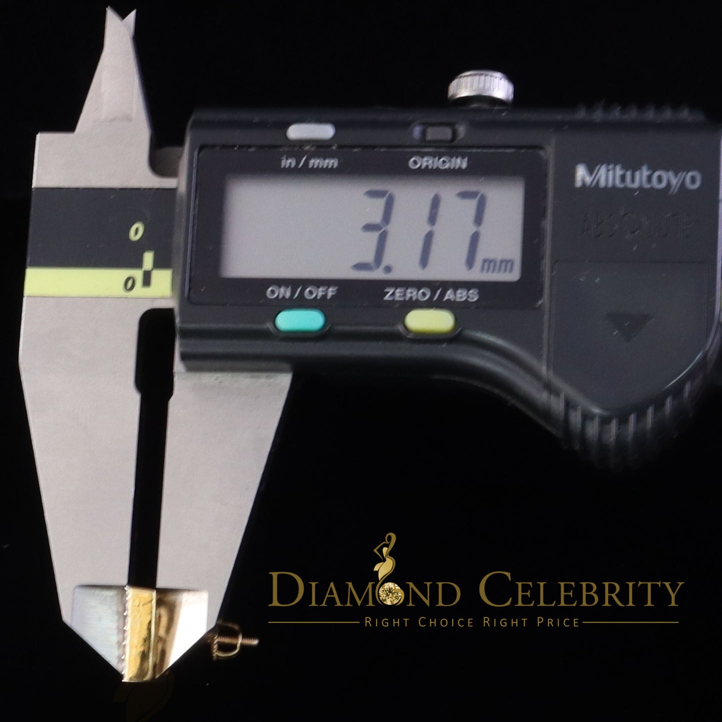DiamondCelebritees 925 Yellow Silver 1.00ct VVS 'D' Moissanite Square Stud Earring Men's/Womens