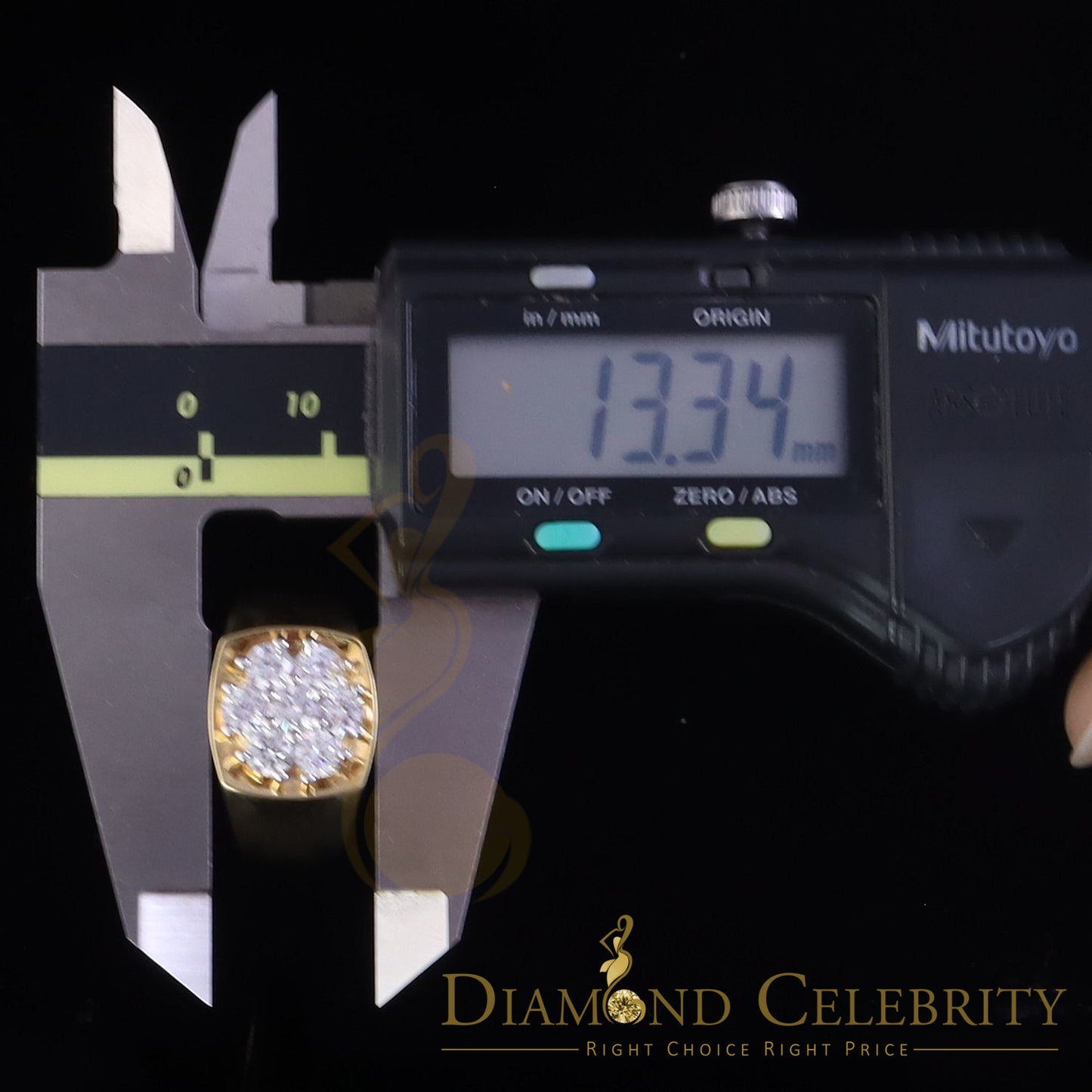 DiamondCelebritees Men's 925 Sterling Yellow Silver Floral 2.30ct Cubic Zirconia Ring Size 9.5