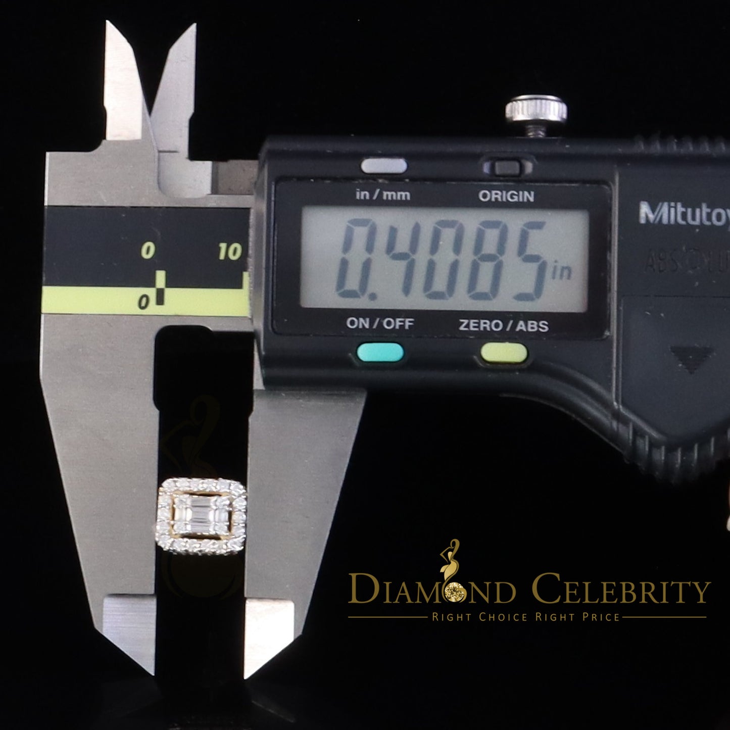 DiamondCelebritees 925 Yellow Silver 1.25ct VVS 'D' Moissanite Square Stud Earring Men's/Womens