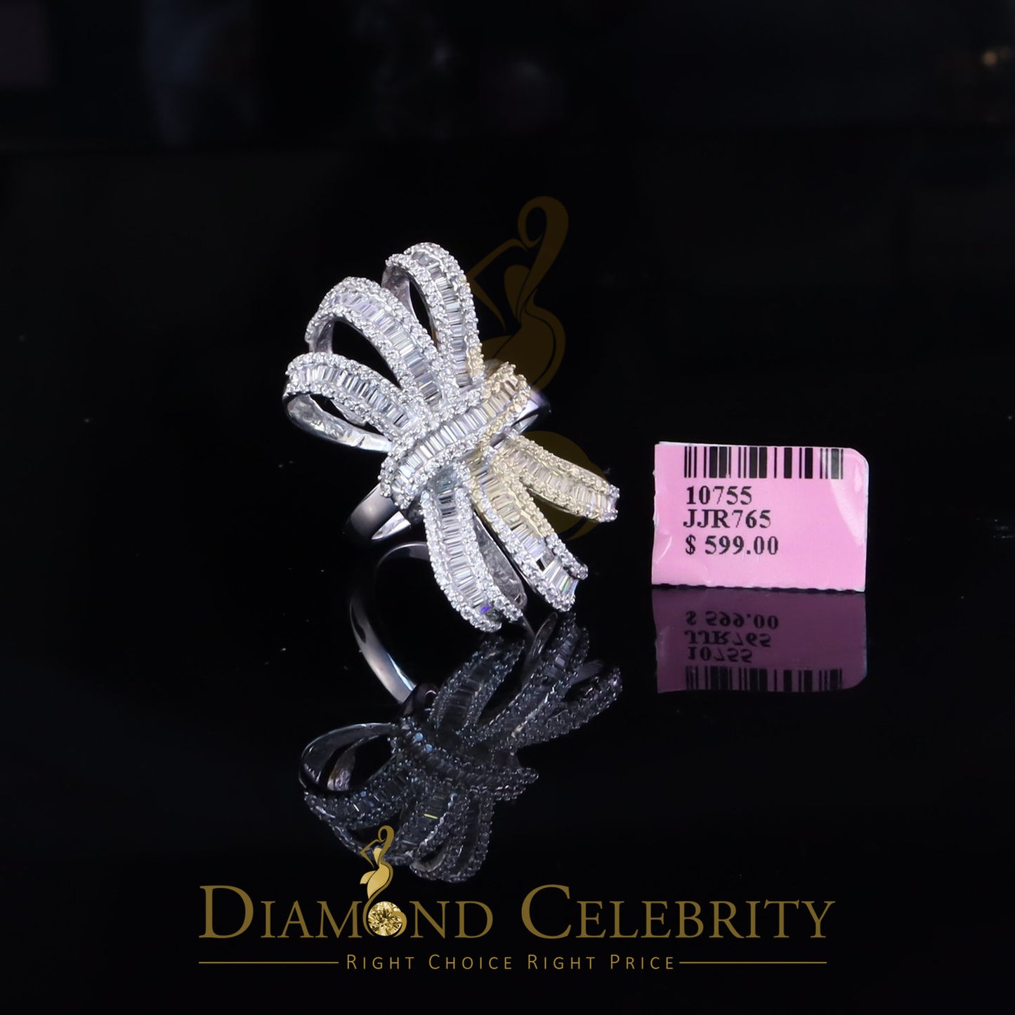 DiamondCelebritees 925 Sterling In 4.00ct Cubic Zirconia White Silver Cocktail Womens Ring Size 9